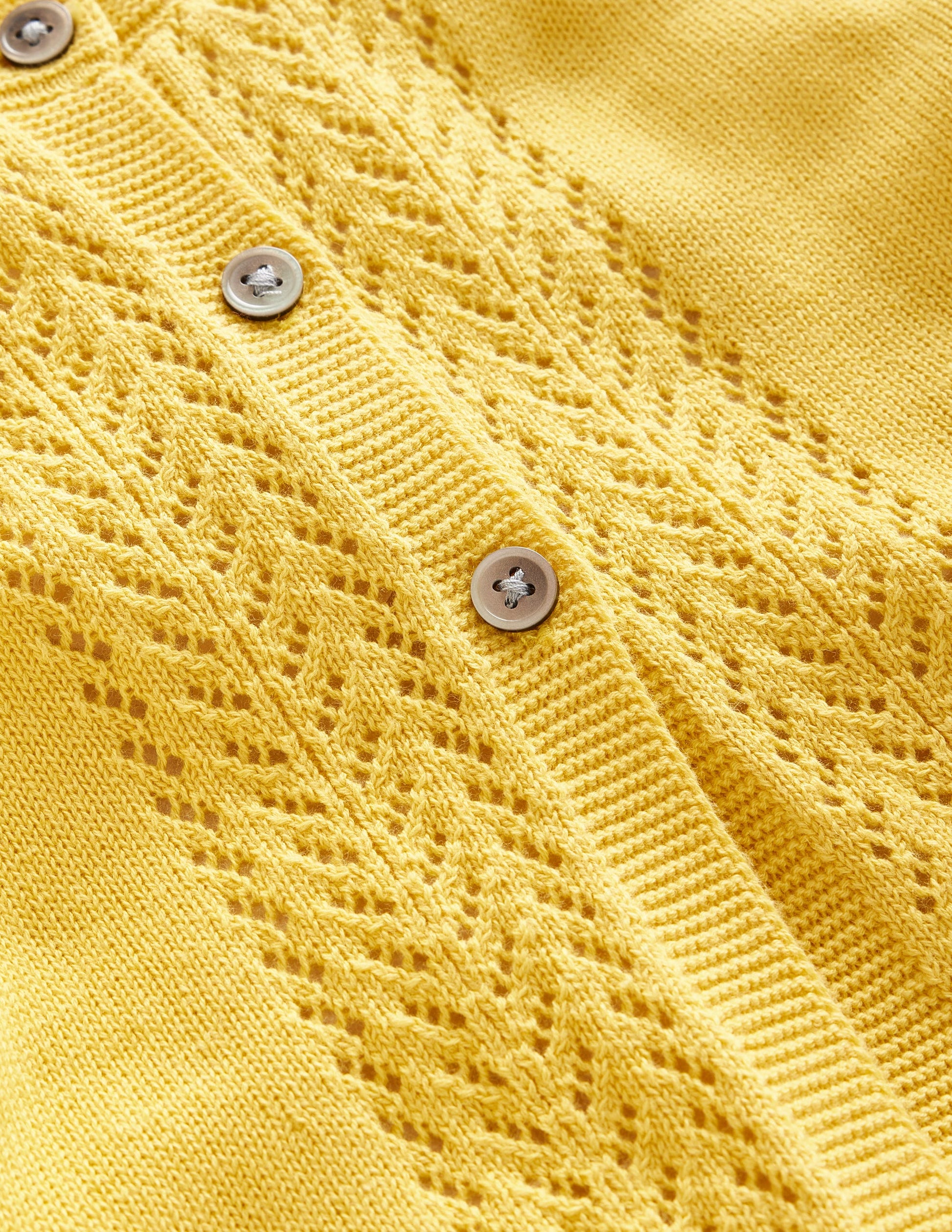Pointelle Cotton Cardigan-Honey Yellow-5