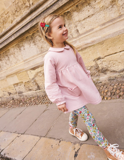 Collared Tunic-Vintage Pink/ Oatmeal Stripe-4