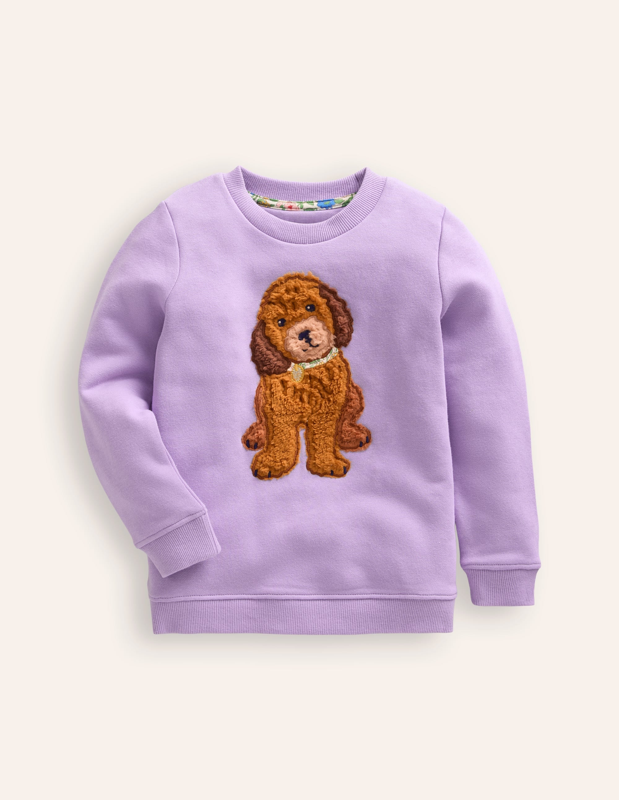 Appliqué Sweatshirt-Misty Lavender Dog - Image 2