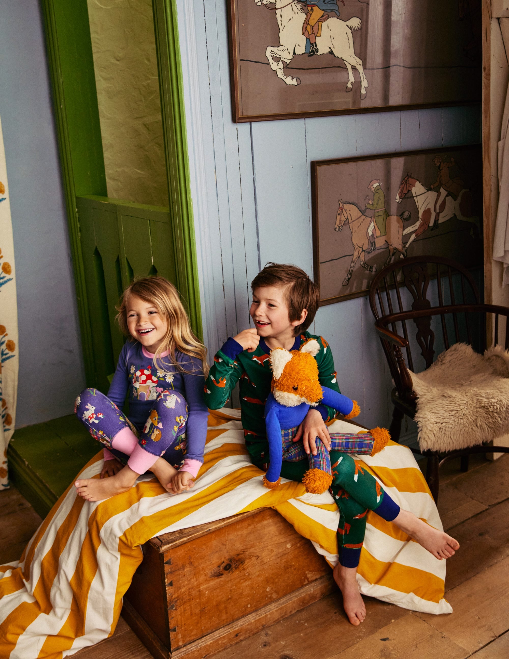 Snug Long John Pyjamas-Vintage Blue Toadstool - Image 4