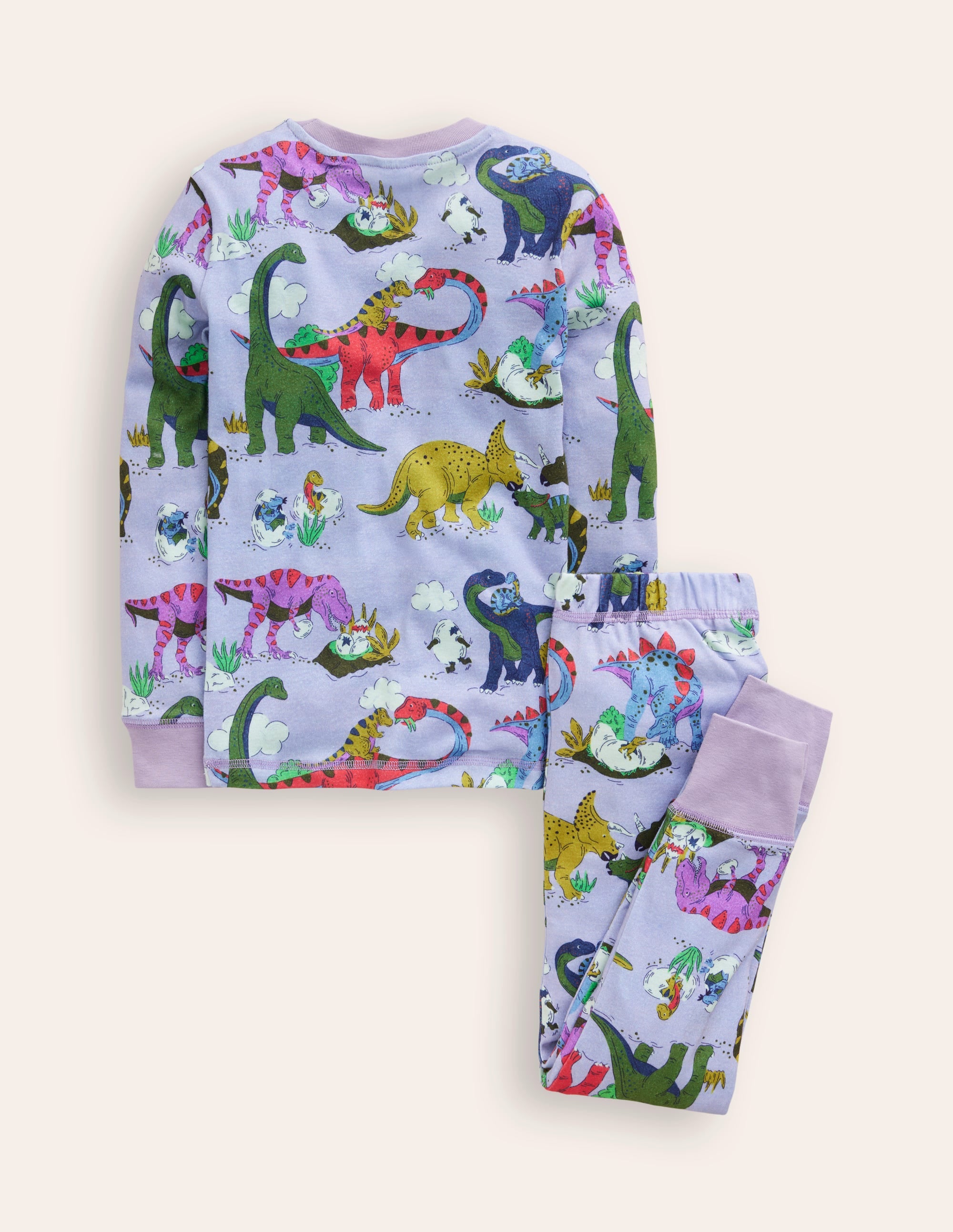 Snug Long John Pyjamas-Lilac Dino Family - Image 2