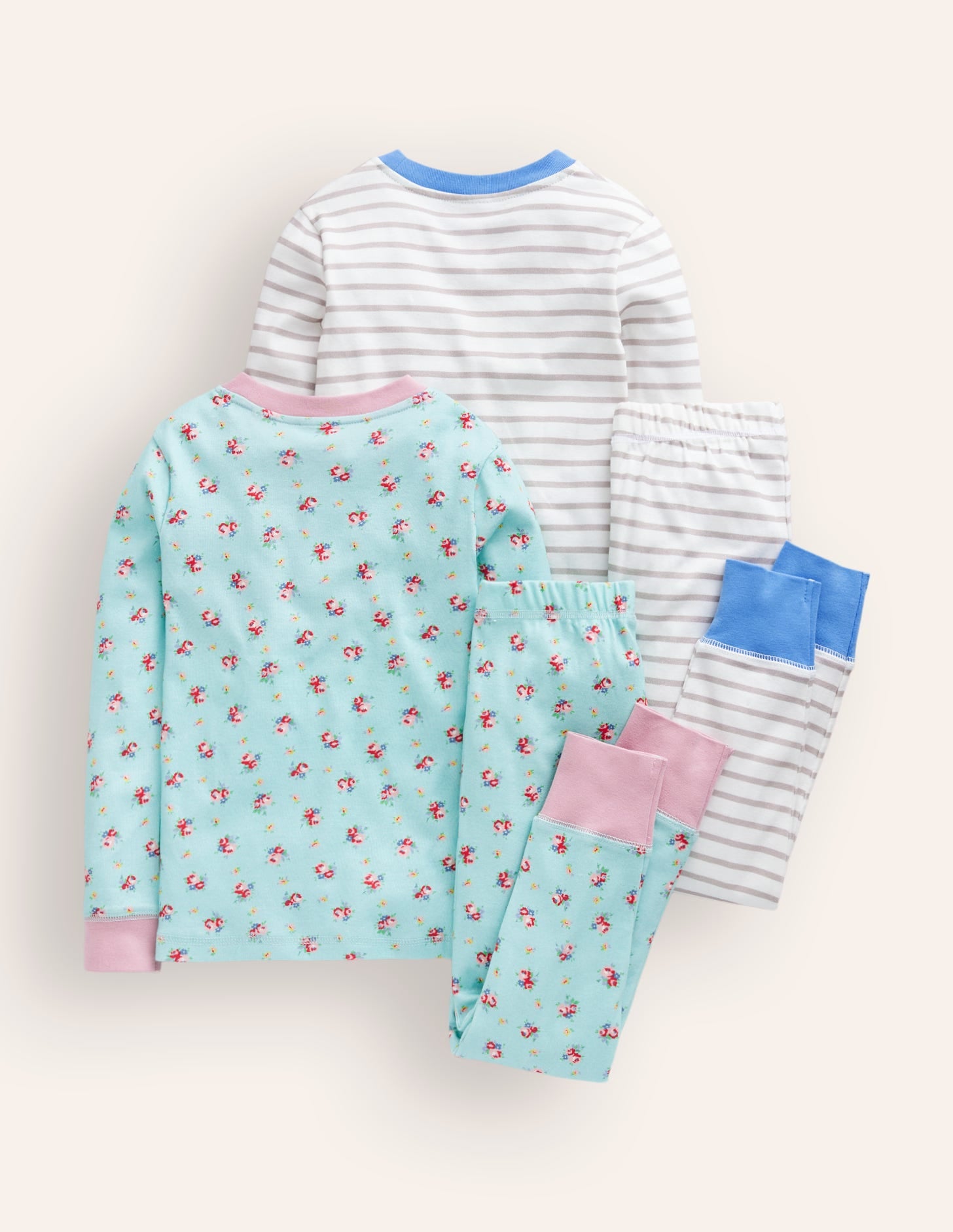Twin Pack Snug Pyjamas-Spearmint Bouquet-2