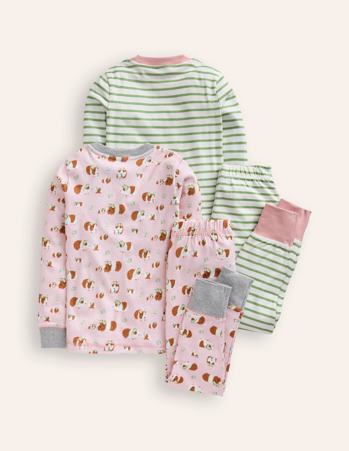 Twin Pack Snug Pyjamas-Ballet Pink Guinea Pigs - Image 2