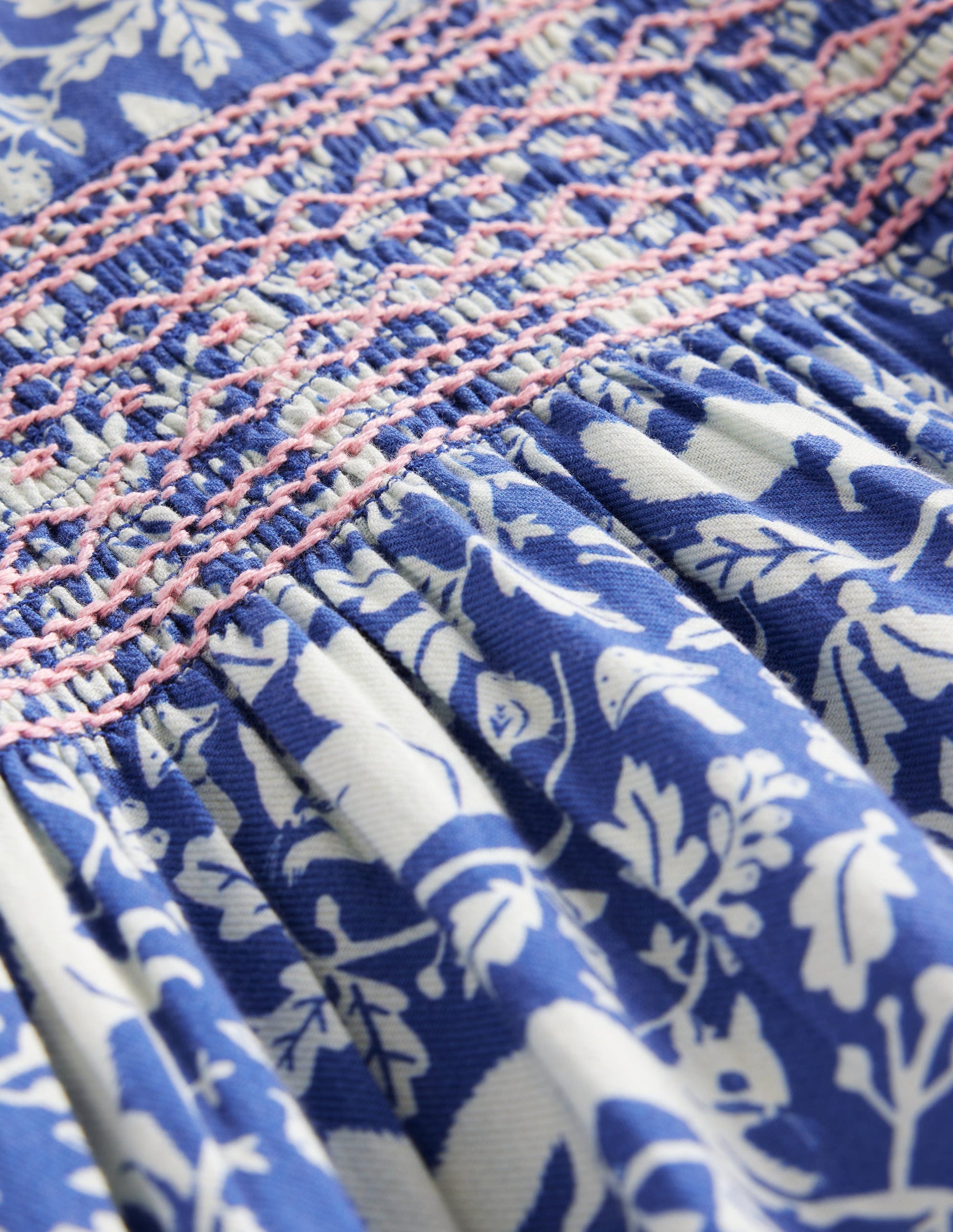 Bess Cosy Smocked Dress-Sapphire Woodland Squirrel-3