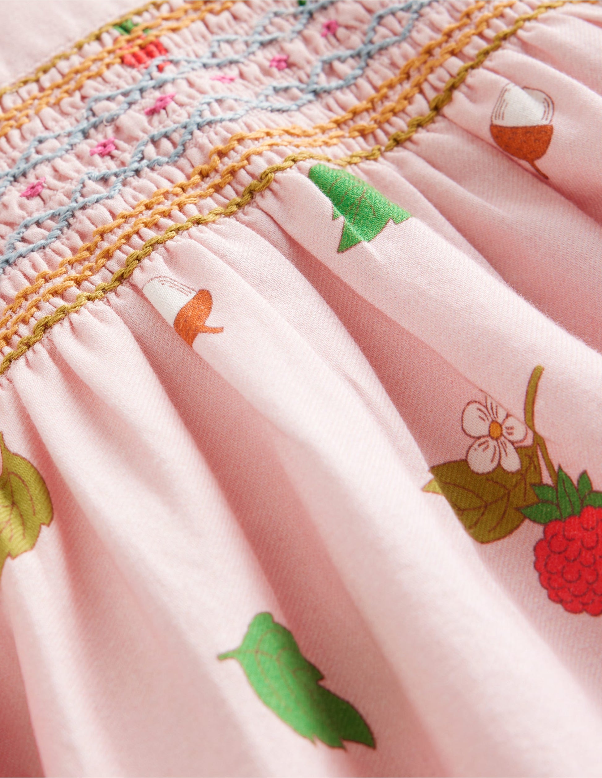 Bess Cosy Smocked Dress-French Pink Autumn Friends-3