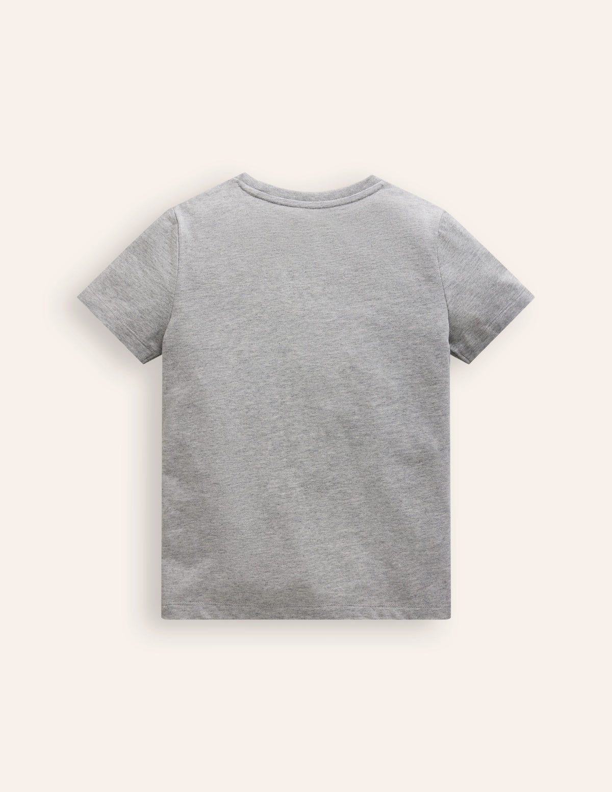 Appliqué Motif T-shirt-Grey Marl-5