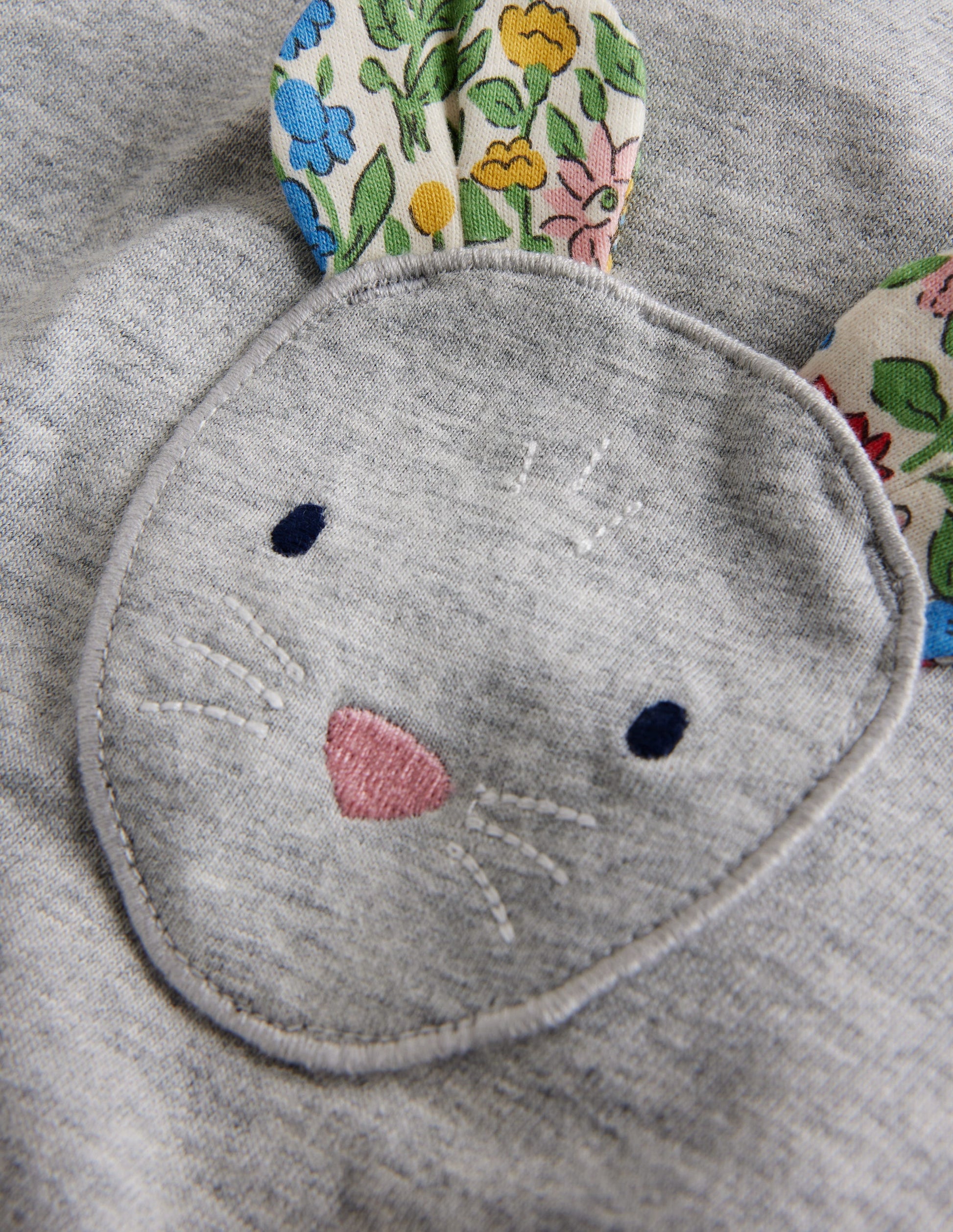 Appliqué Motif T-shirt-Grey Marl-6