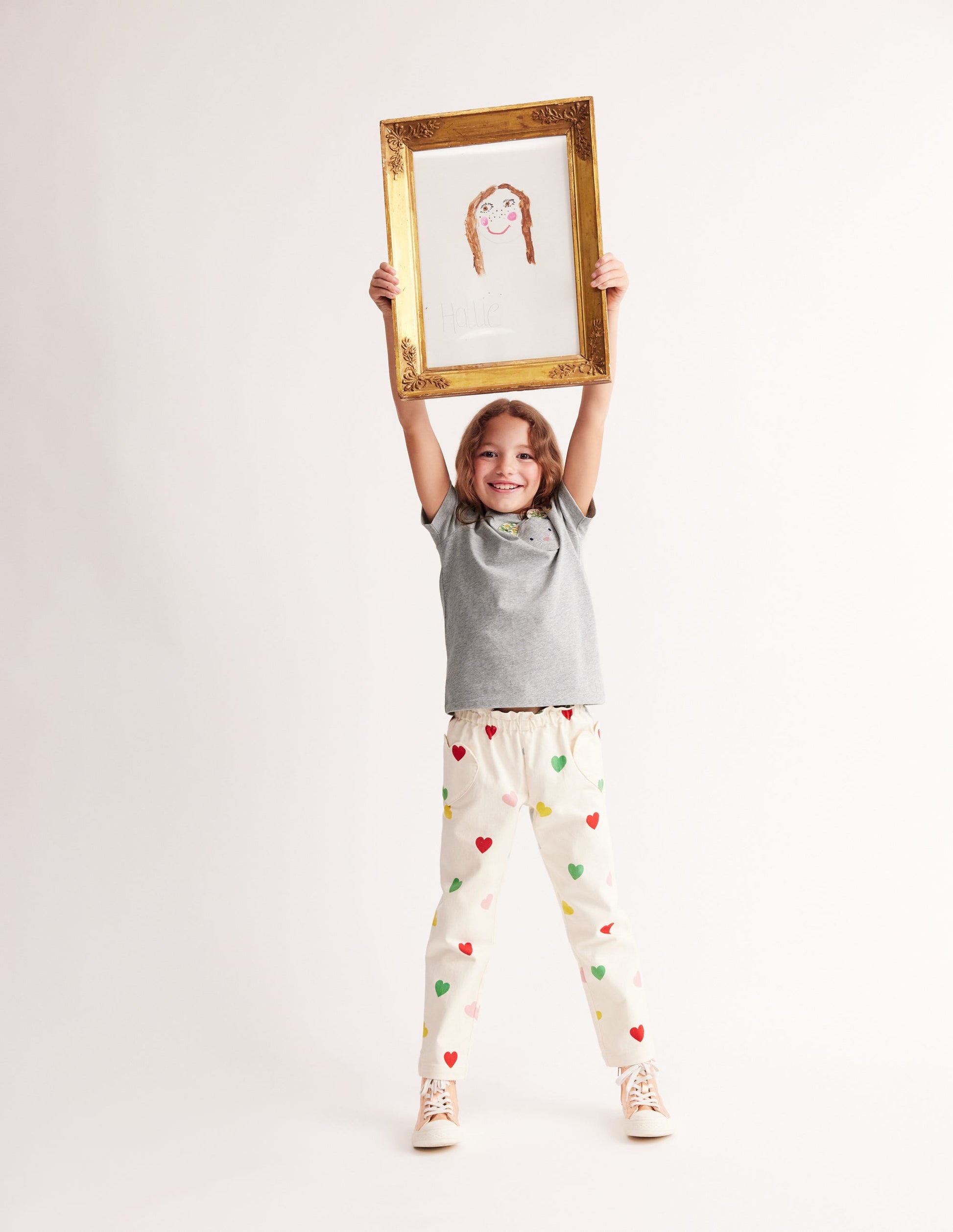 Appliqué Motif T-shirt-Grey Marl-1
