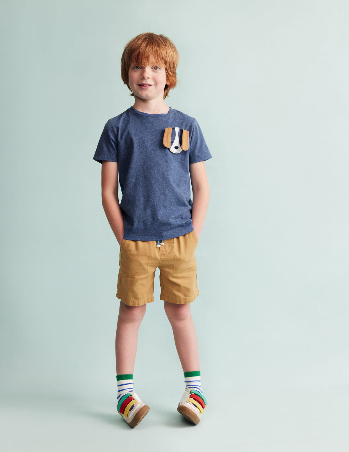 Appliqué Motif T-shirt-Starboard Blue Marl-2