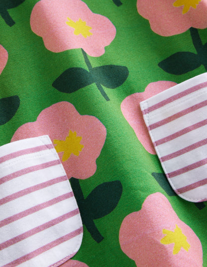 Print Tunic and Leggings Set-Rich Emerald Cut Out Flower-3