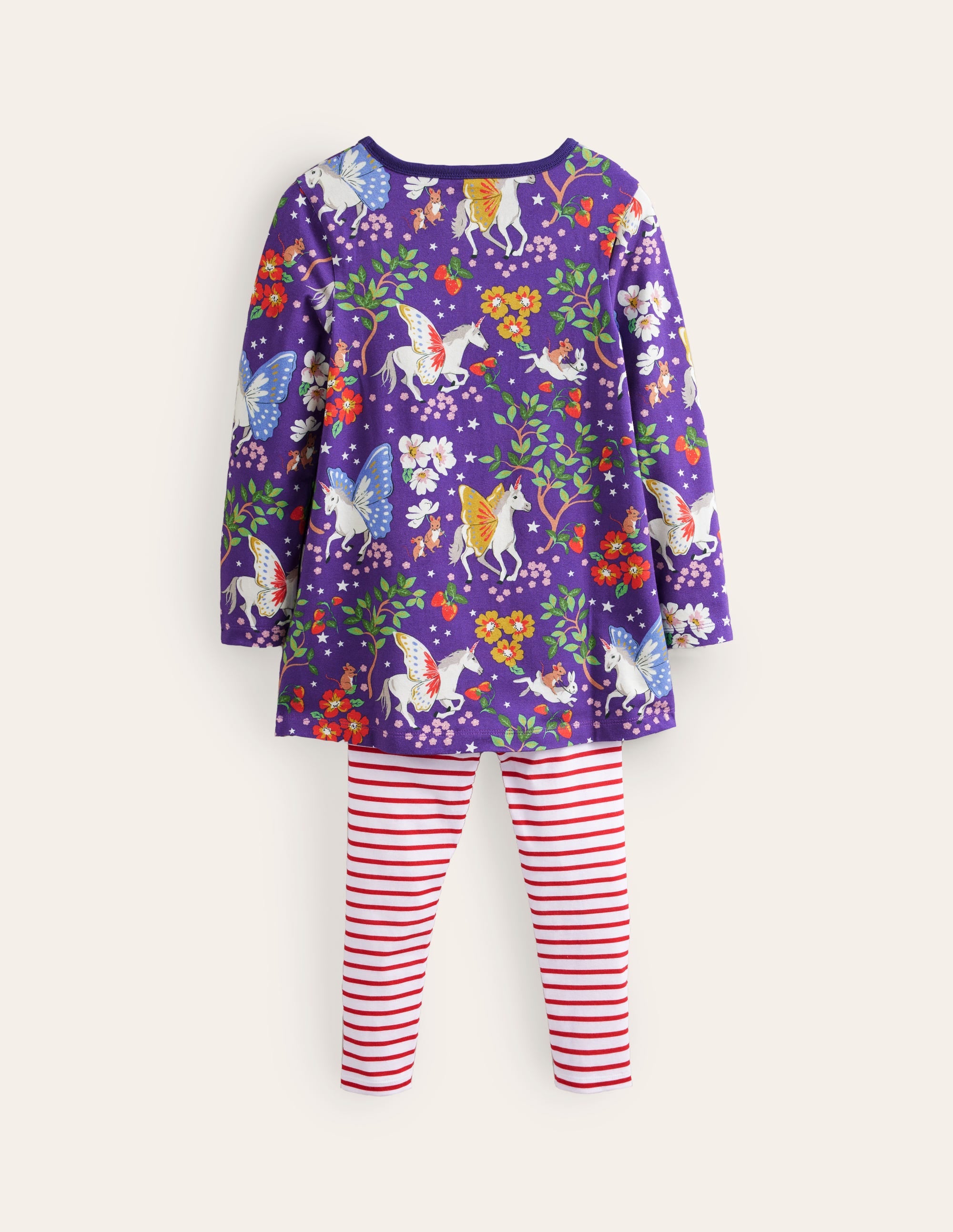 Print Tunic and Leggings Set-Blue Enchanted Unicorn - Image 2