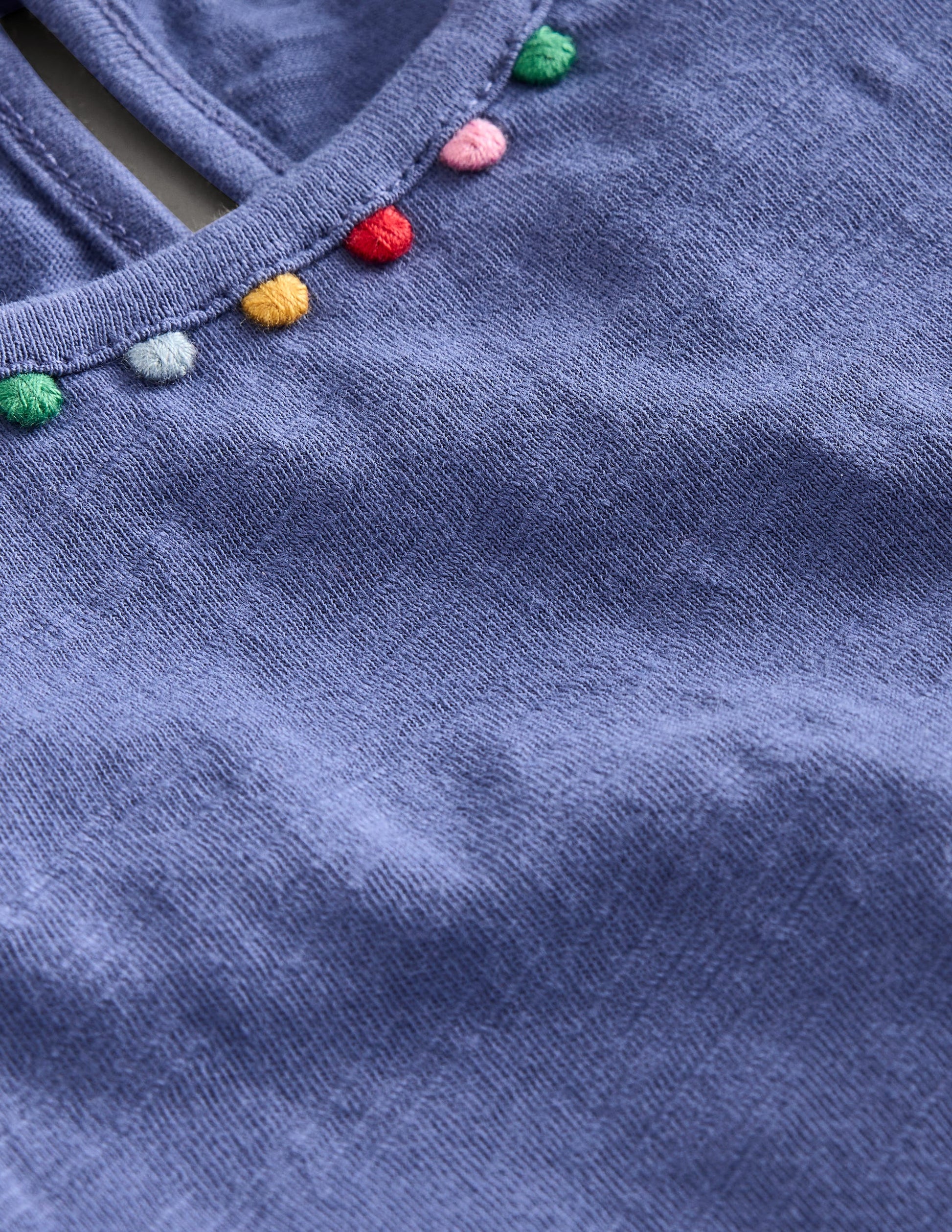 Ali Puff Sleeve Pom T-Shirt-Soft Starboard Blue-3