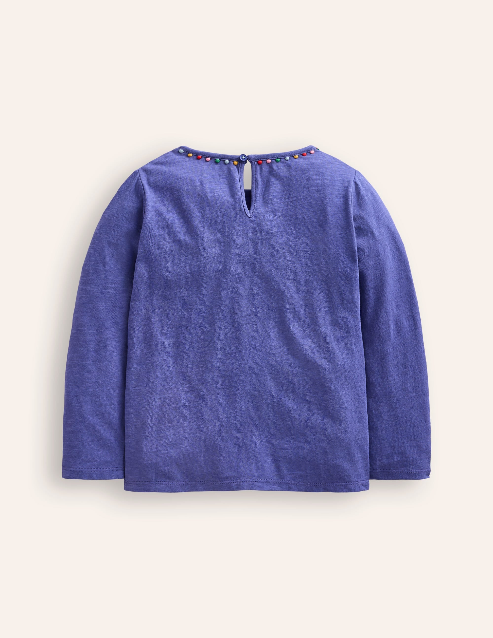 Ali Long Sleeve Pom T shirt-Soft Starboard Blue - Image 2