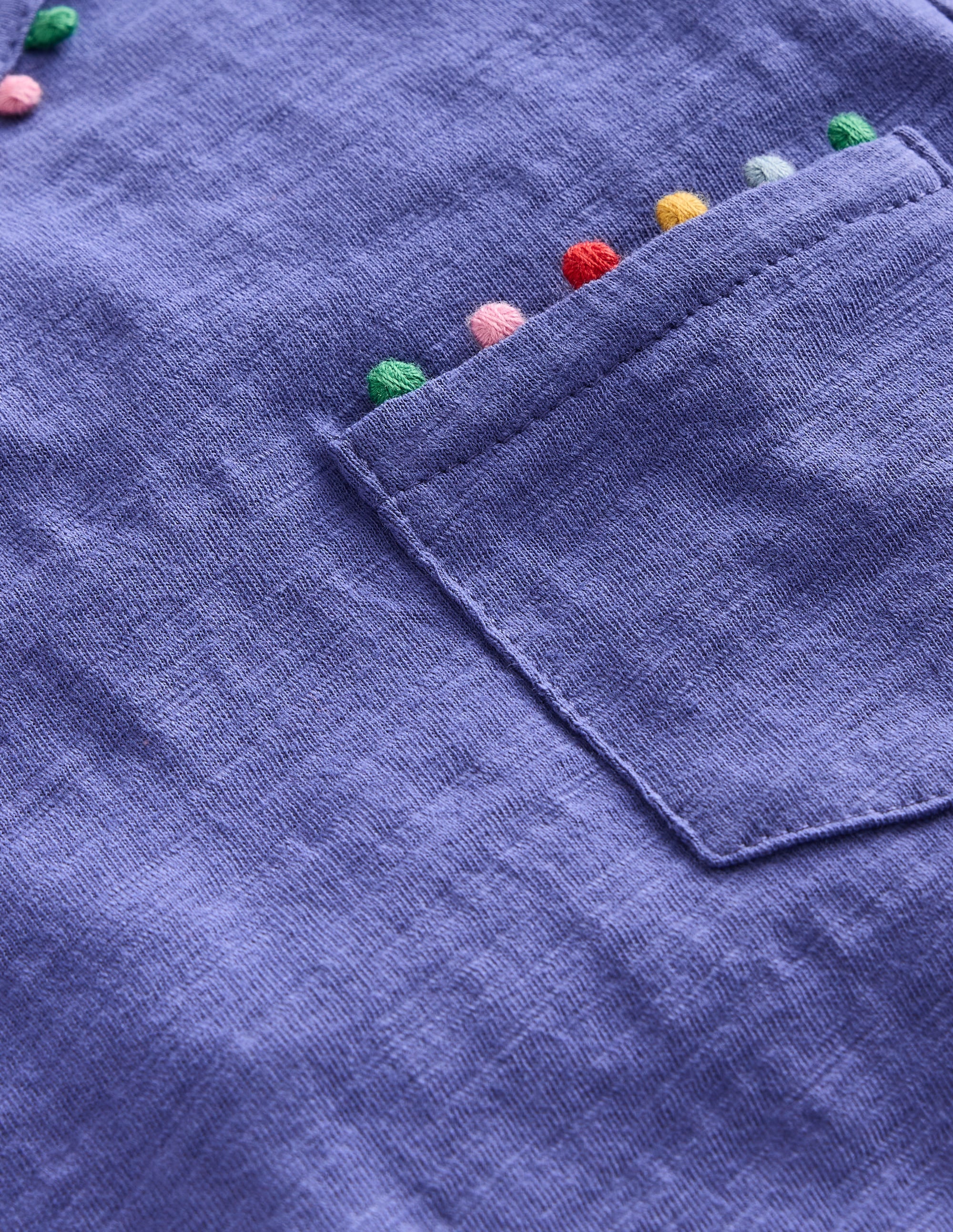Ali Long Sleeve Pom T shirt-Soft Starboard Blue - Image 3
