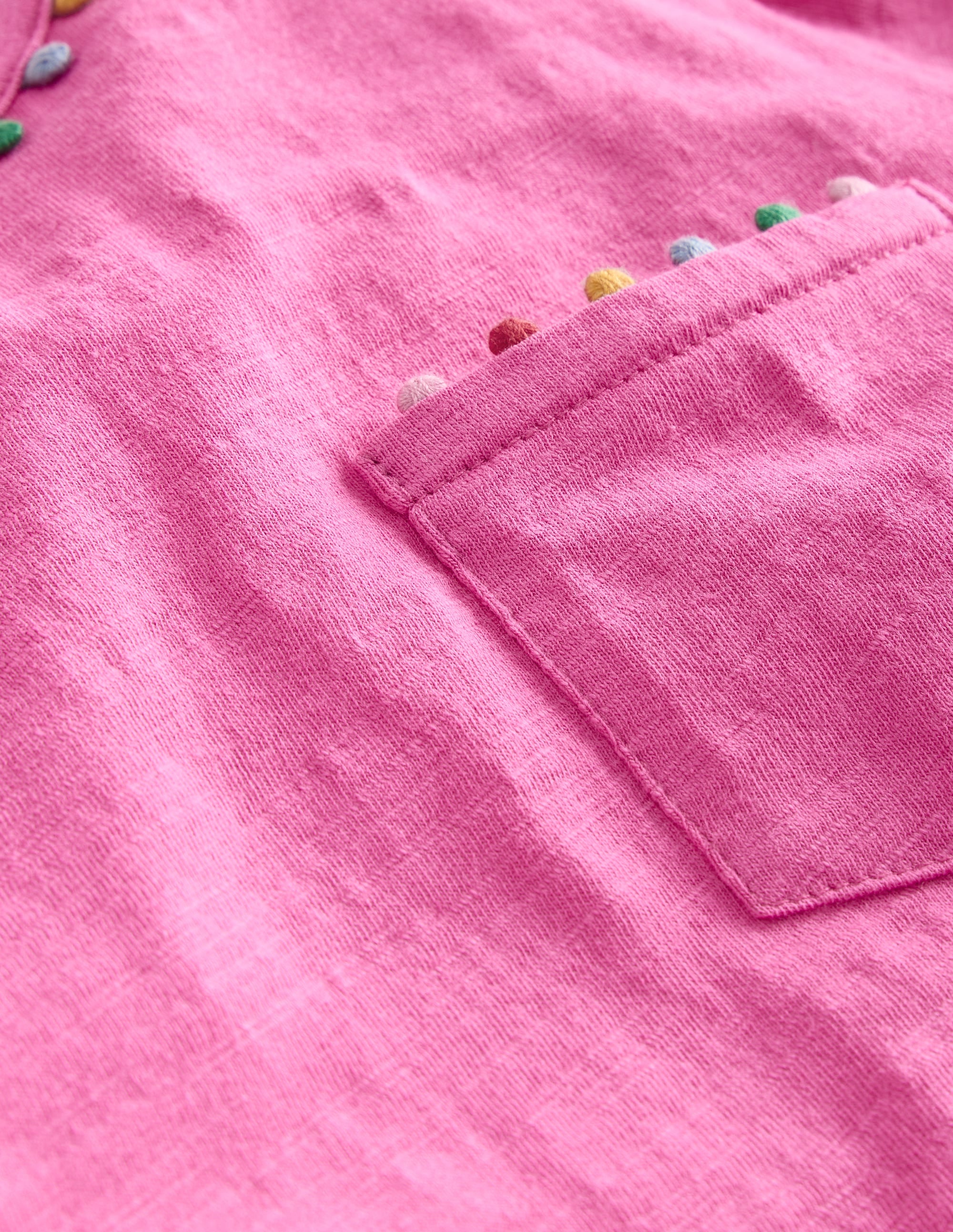 Ali Long Sleeve Pom T shirt-Strawberry Pink - Image 3
