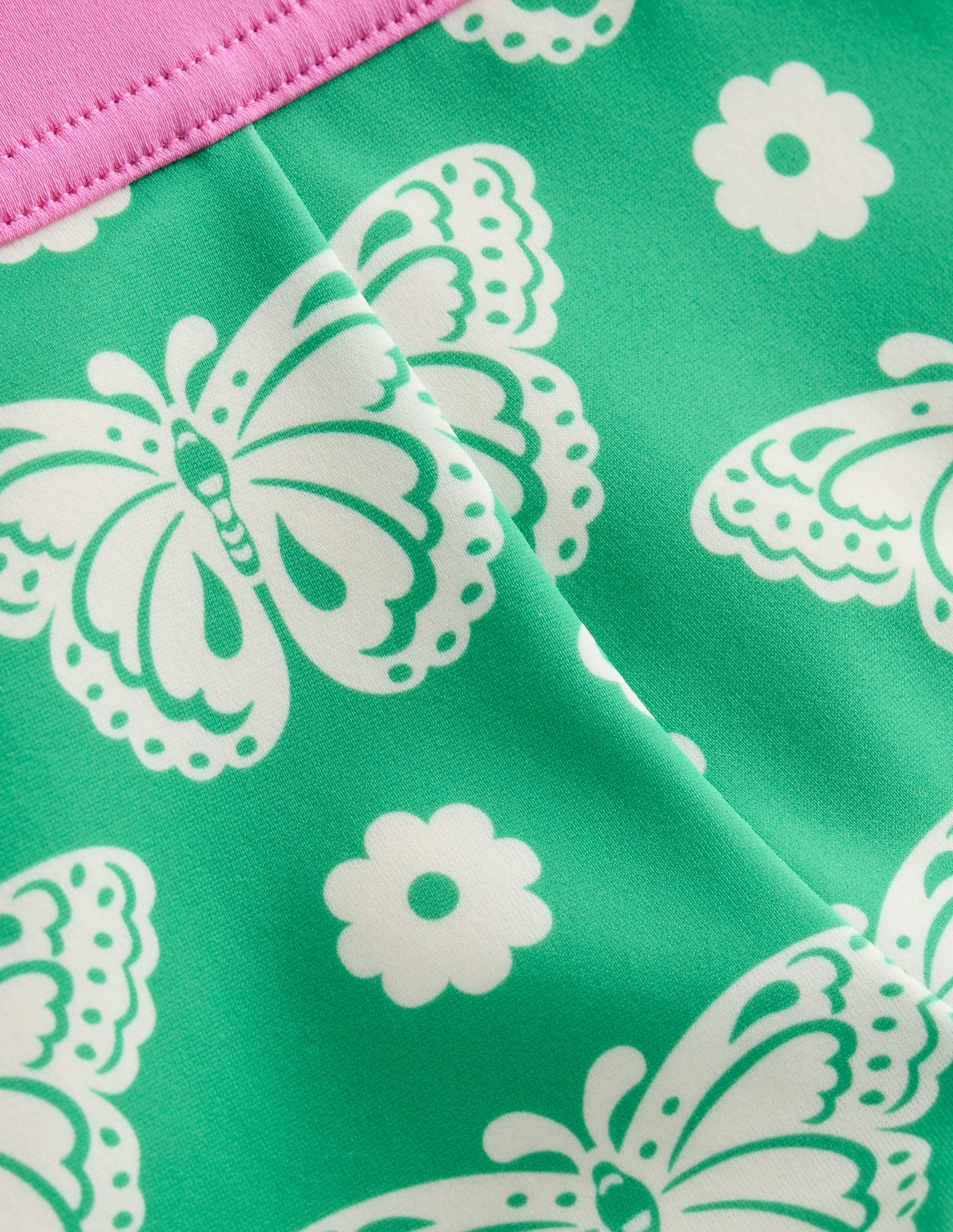 Patterned Swim Shorts-Pea Green Butterfly Stamp - Image 3