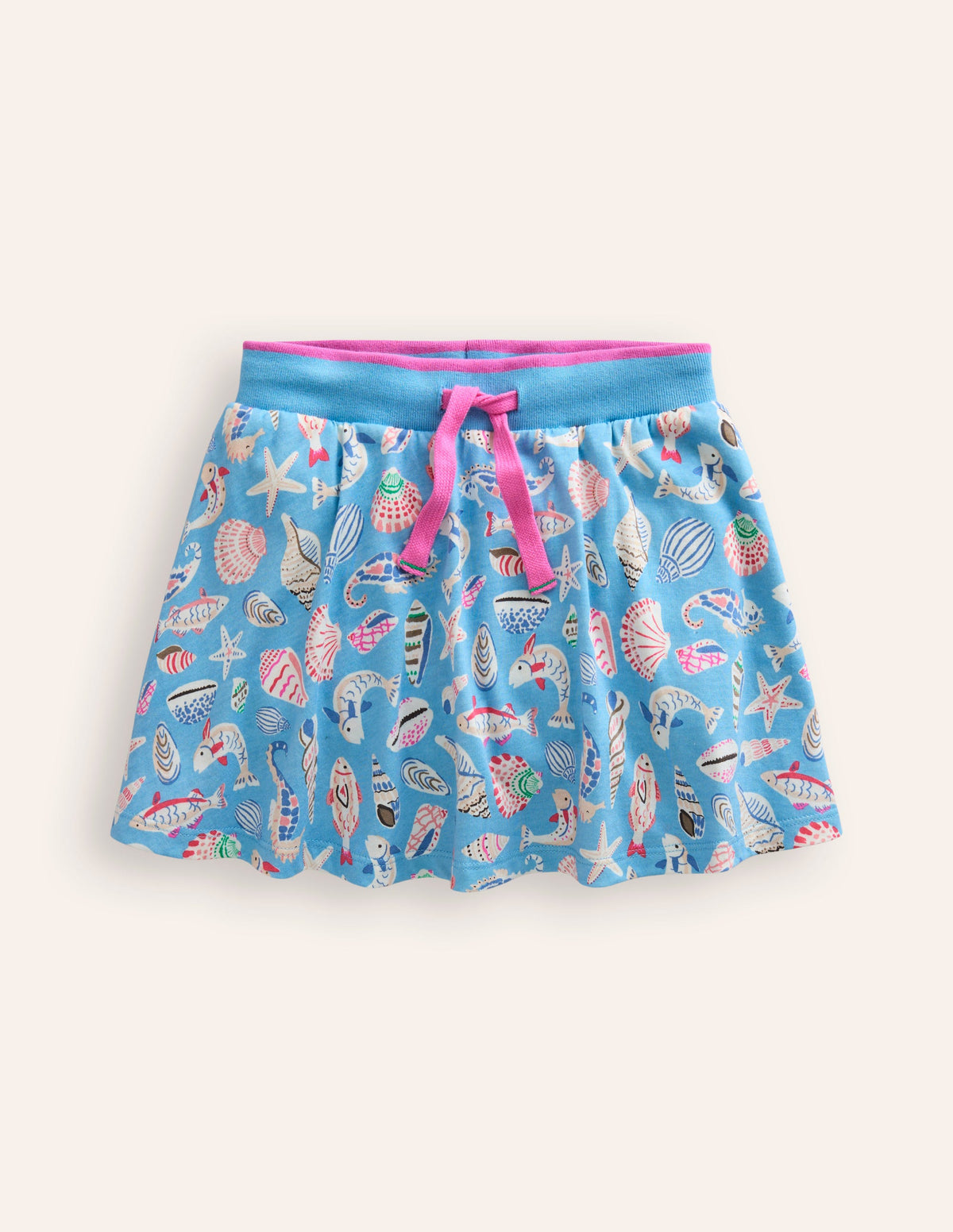 Printed Jersey Skort-Vintage Blue Seashore - Image 1