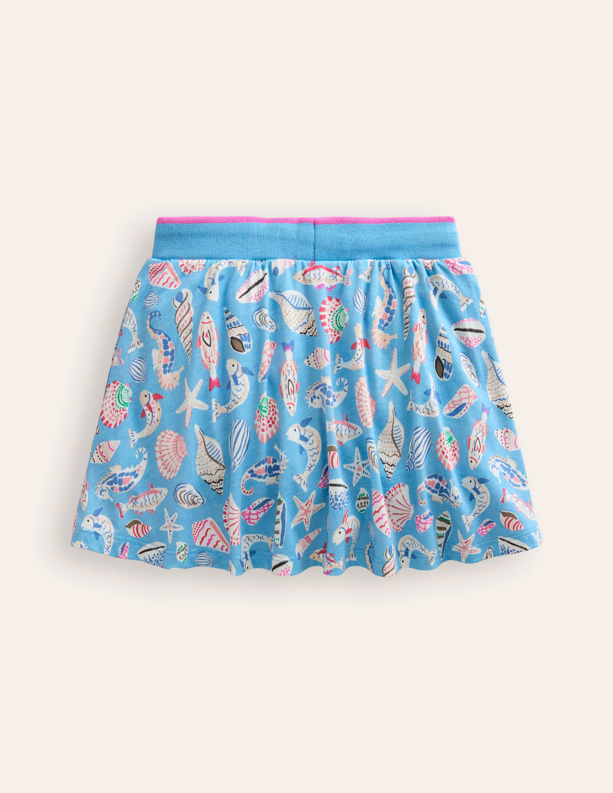 Printed Jersey Skort-Vintage Blue Seashore-2