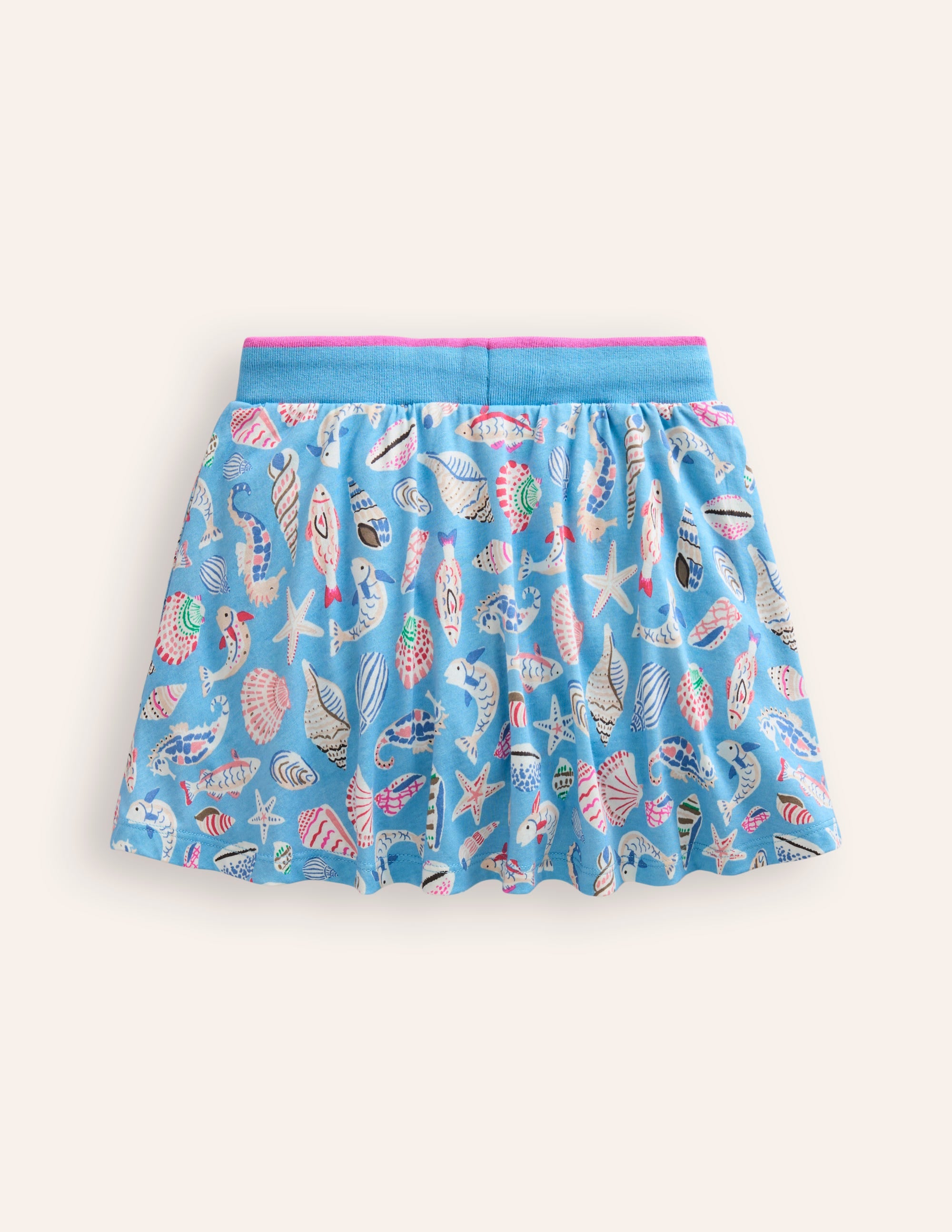 Printed Jersey Skort-Vintage Blue Seashore - Image 2