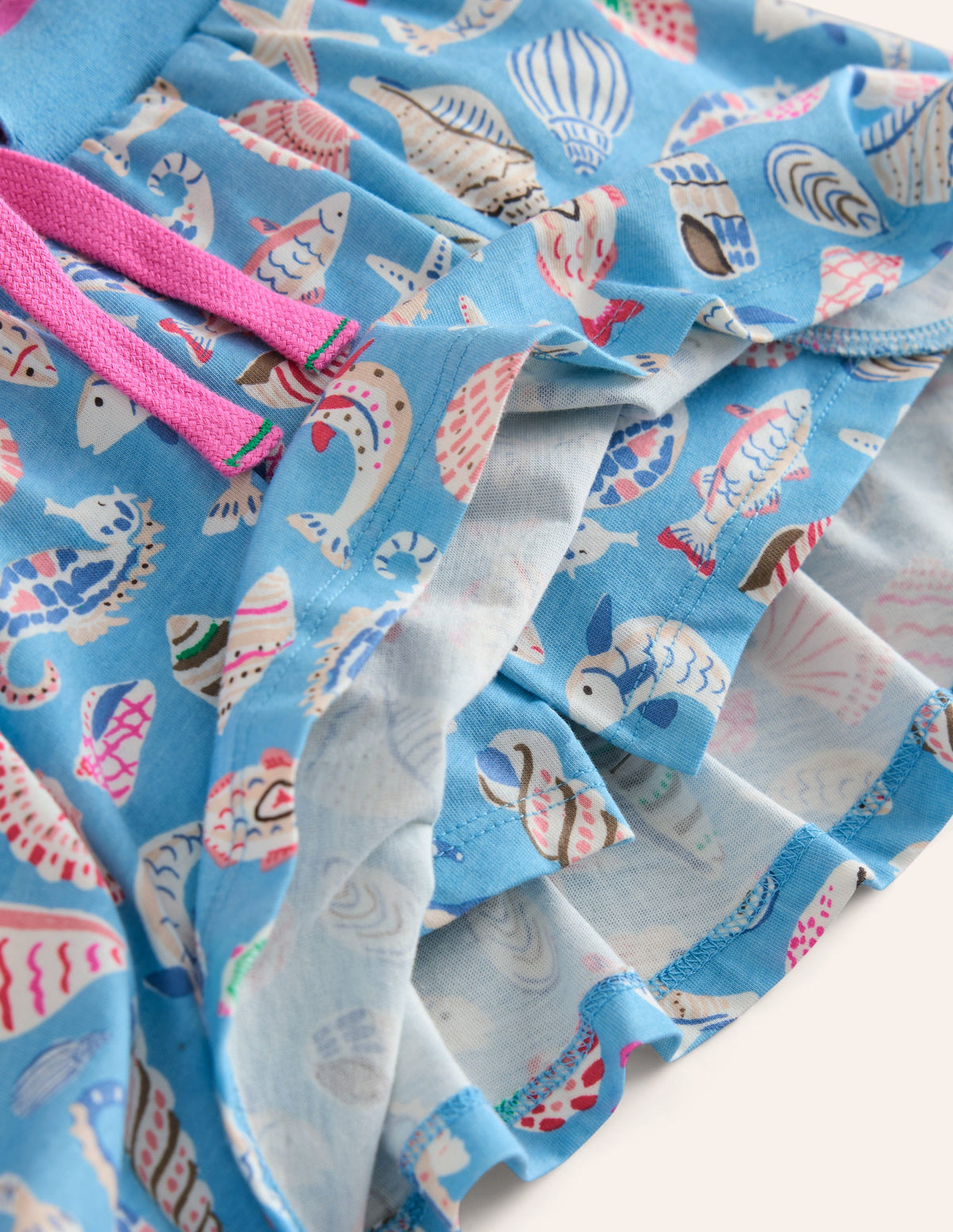 Printed Jersey Skort-Vintage Blue Seashore-3