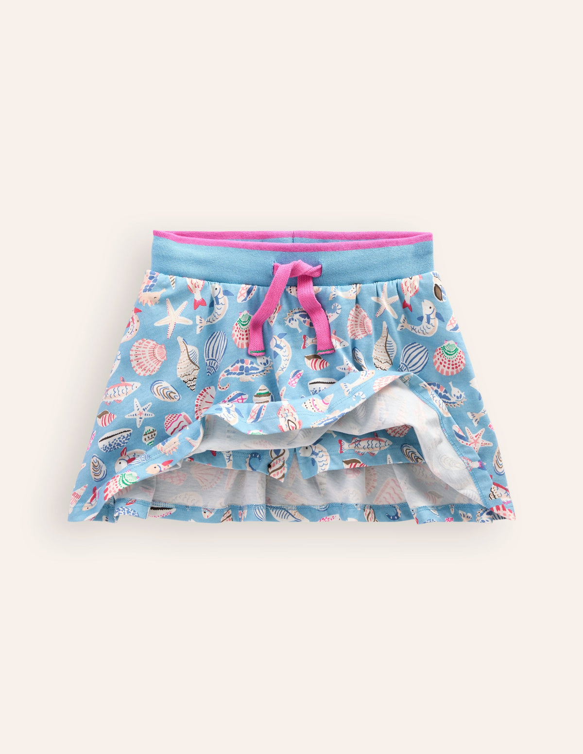 Printed Jersey Skort-Vintage Blue Seashore-4