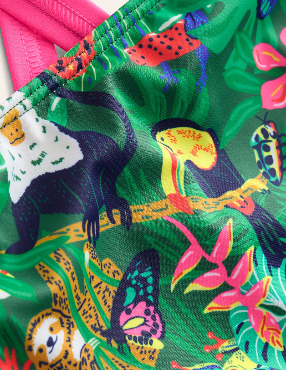 Cross-back Printed Swimsuit-Spruce Green Rainforest - Image 3