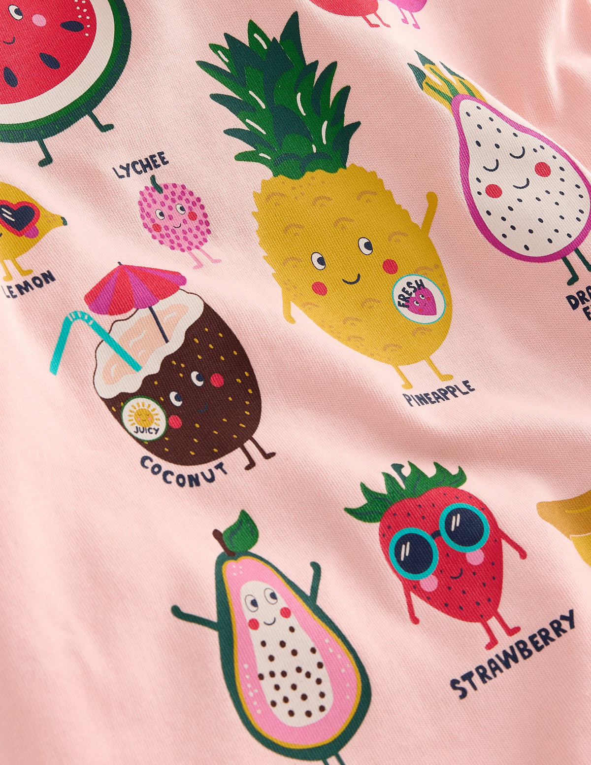 Printed Graphic T-Shirt-Provence Dusty Pink Fruit-3