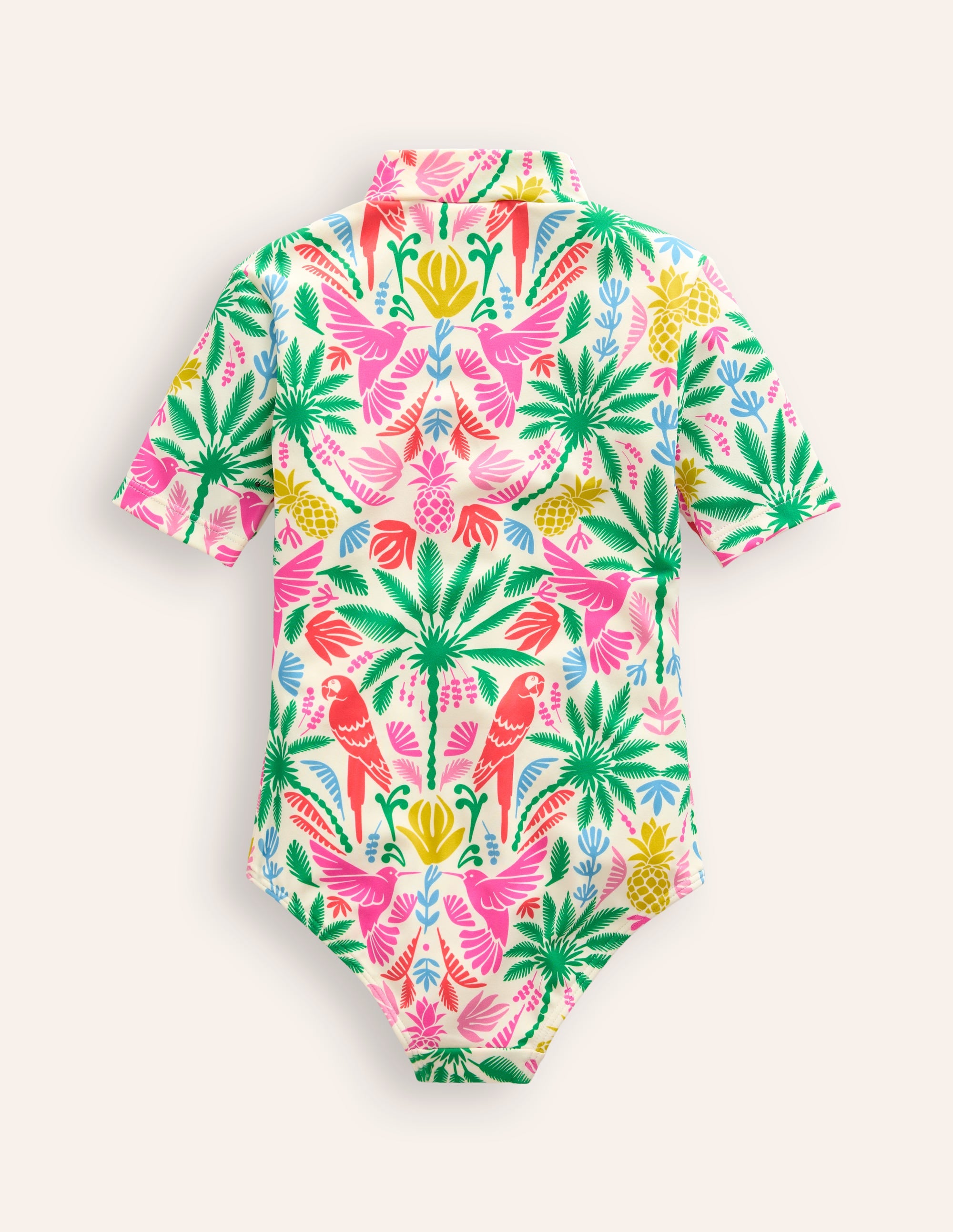 Short-sleeved Swimsuit-Multi Rainbow Palm - Image 2