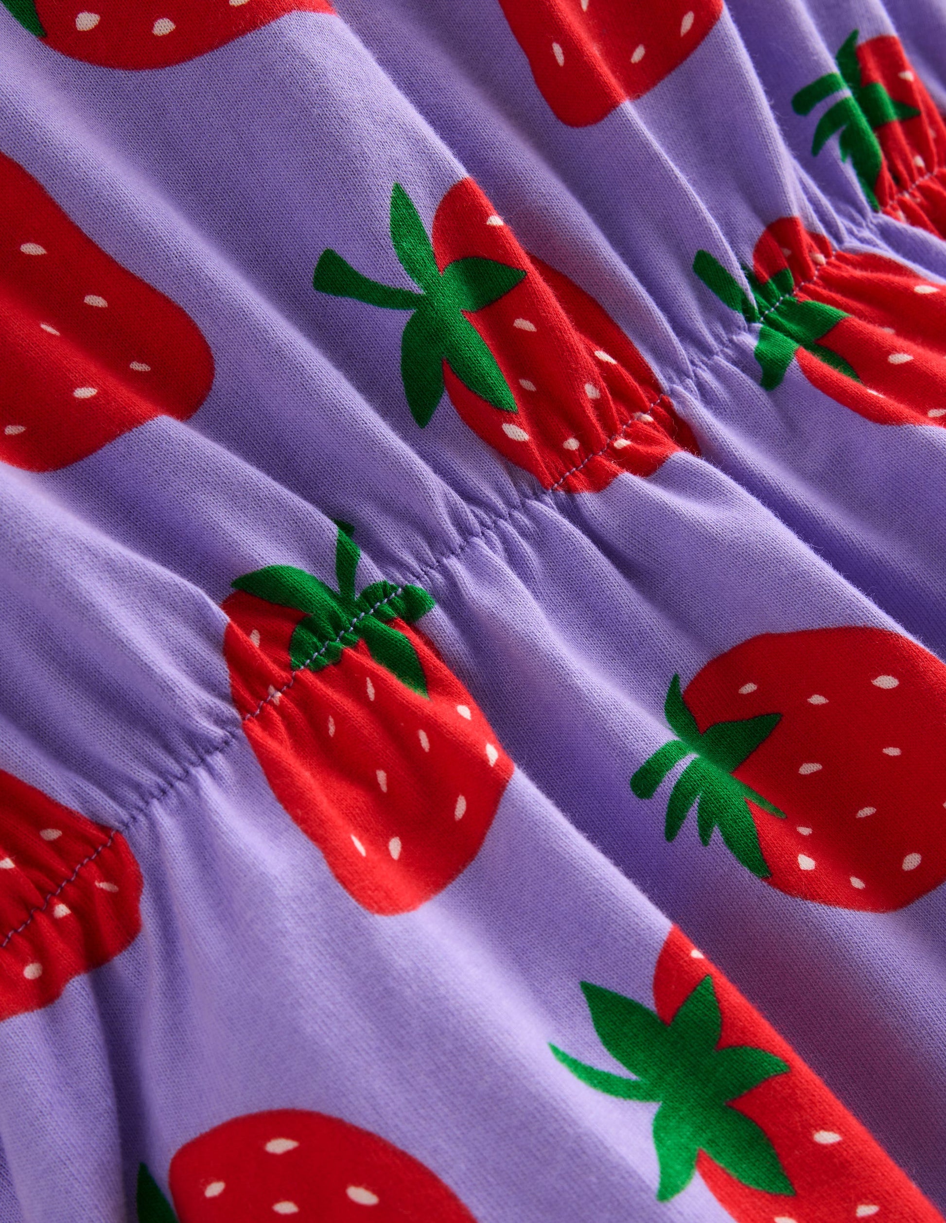 Frill Sleeve Jersey Dress-Parma Violet Strawberries-3