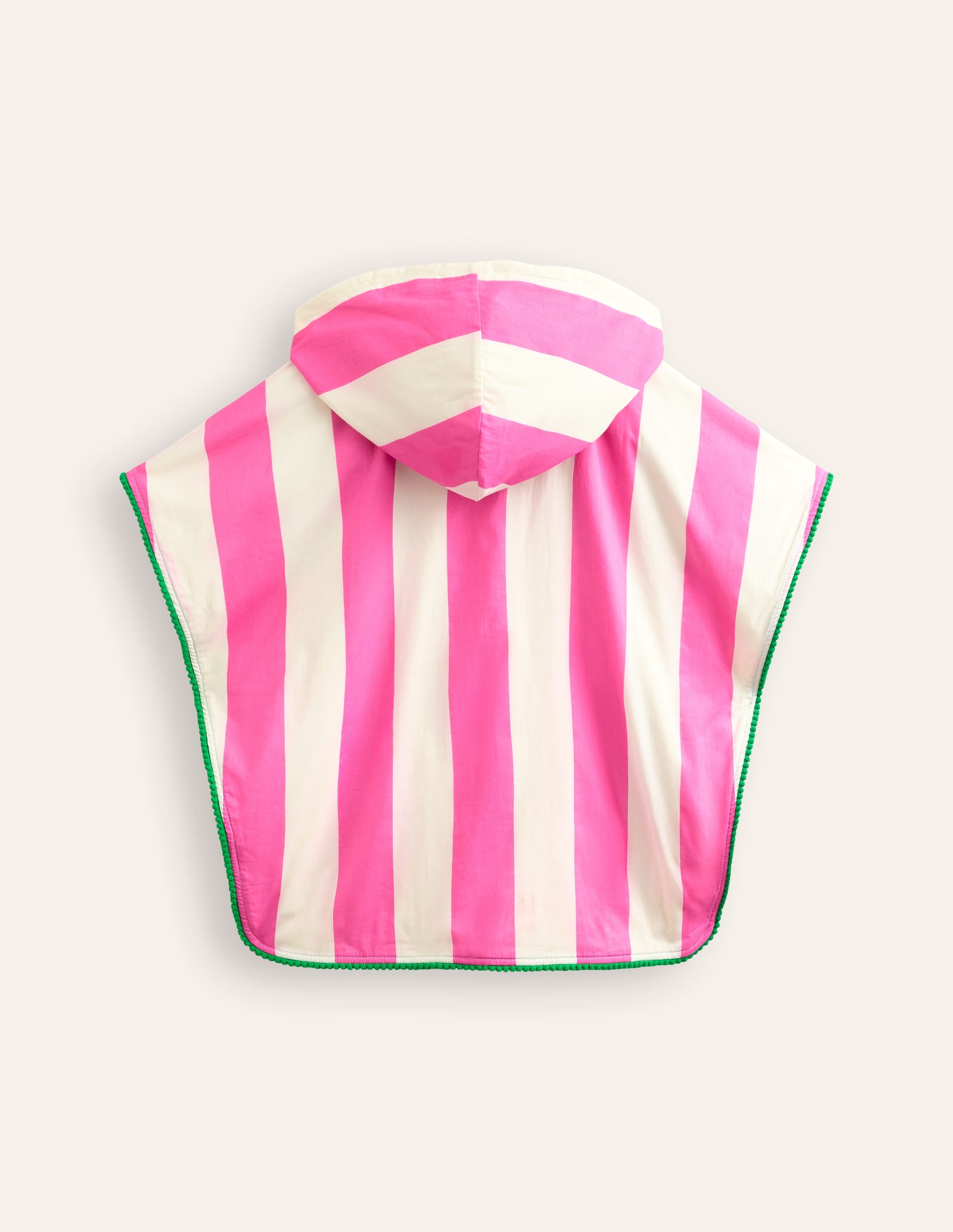Towelling Poncho Hoodie-Strawberry Milkshake/ Ivory - Image 2