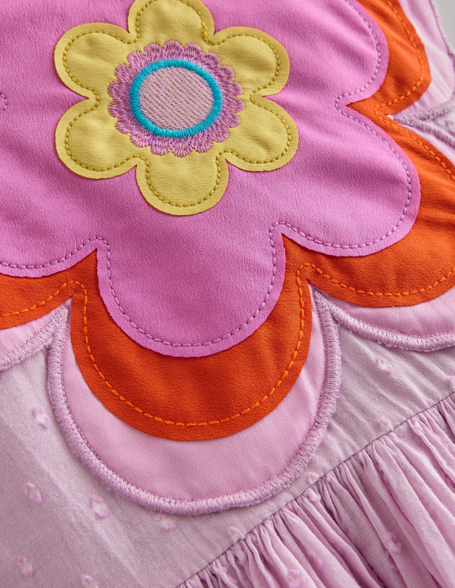 Appliqué Back Dress-Sugared Almond Pink Flower