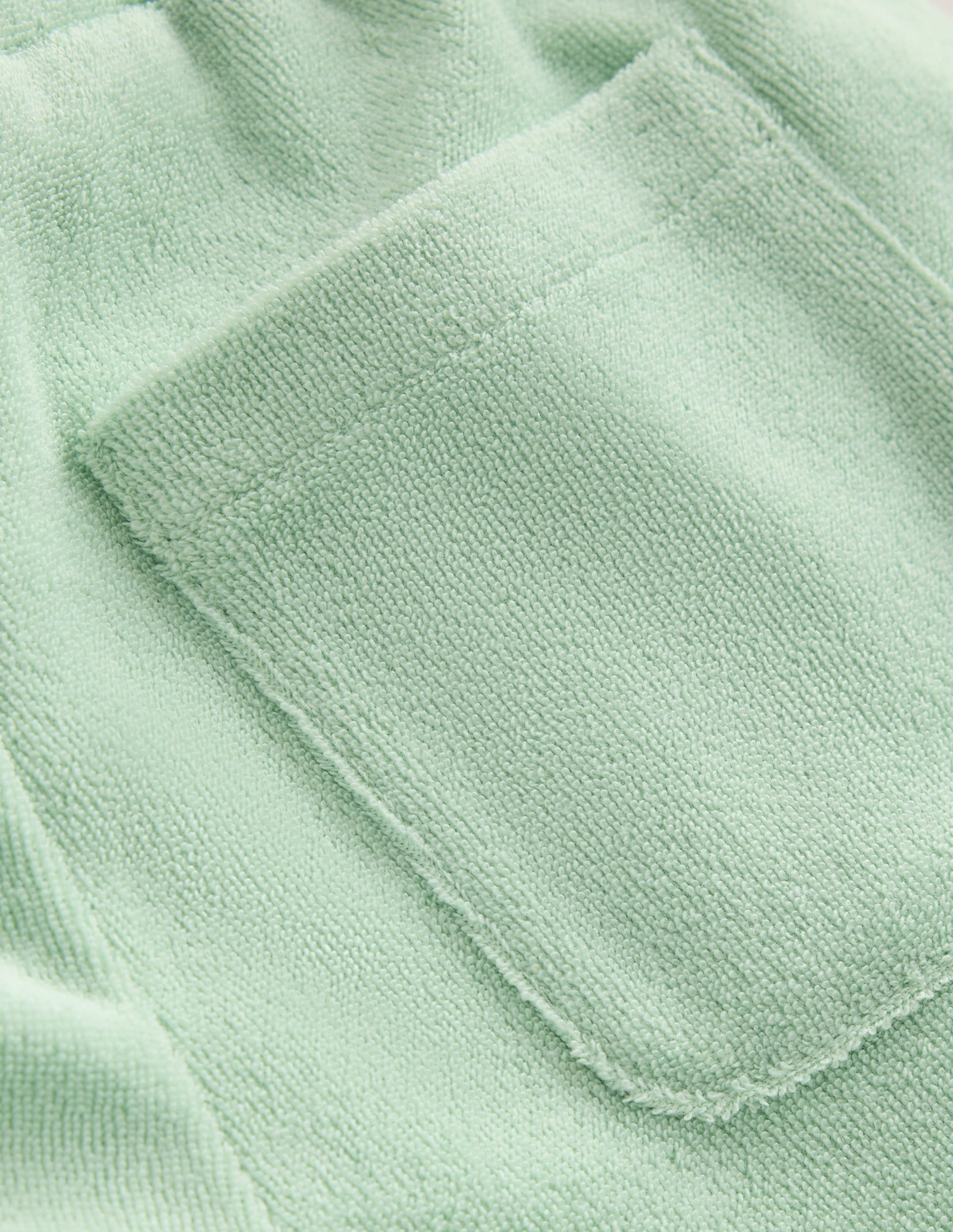 Frill Hem Towelling Shorts-Pistachio Green - Image 3