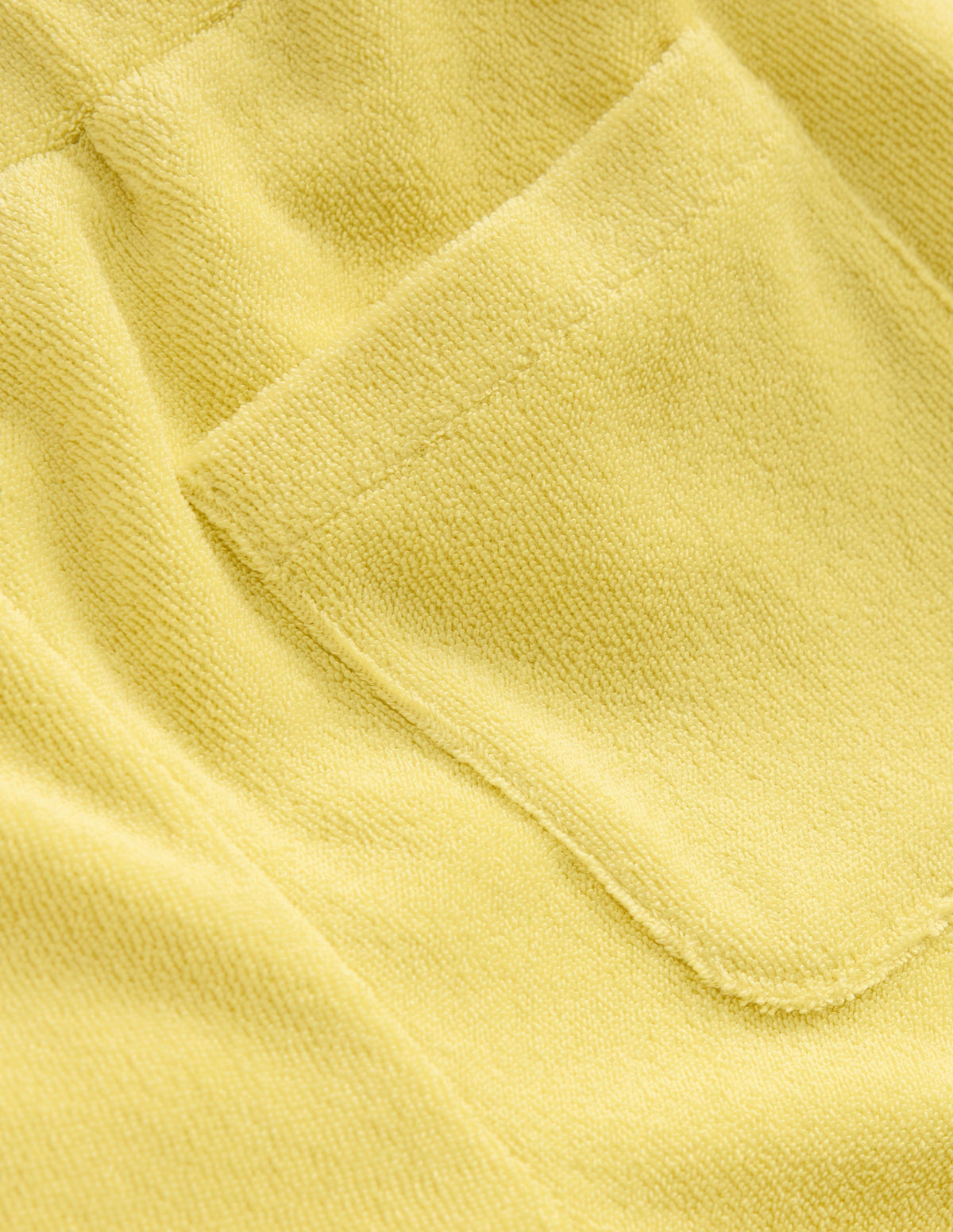 Frill Hem Towelling Shorts-Lemon Yellow - Image 3