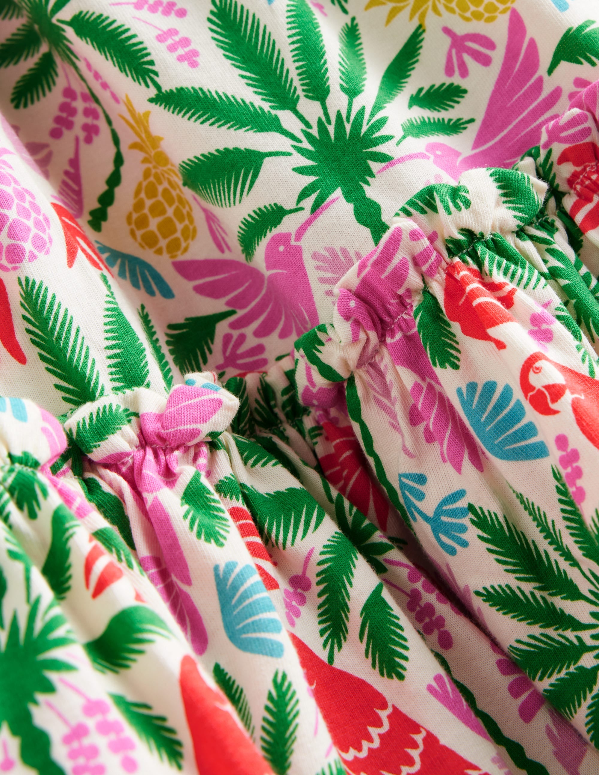 Printed Jersey Midi Skirt-Multi Rainbow Palm - Image 3