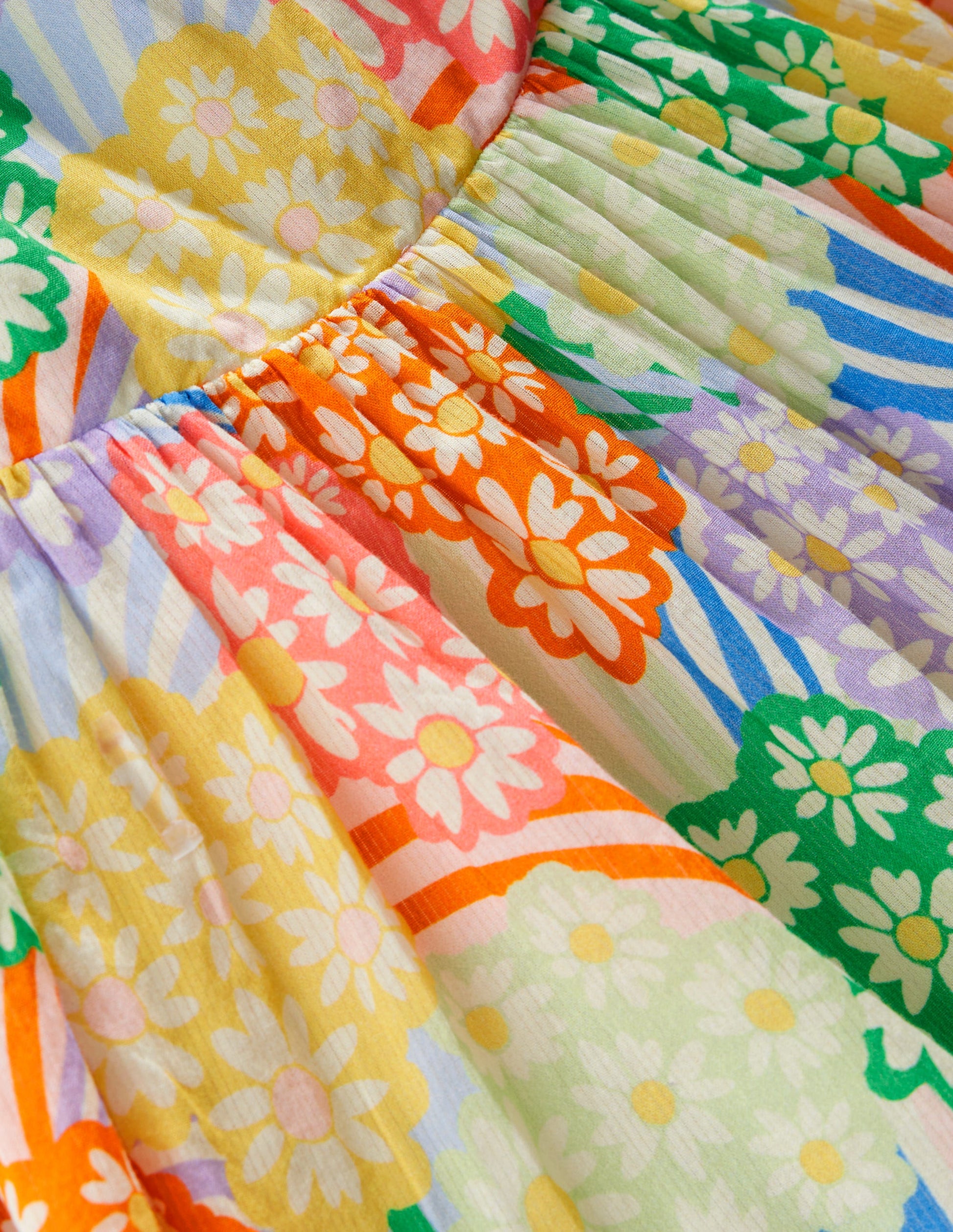 Tiered Twirly Sundress-Multi Rainbow Daisies-3