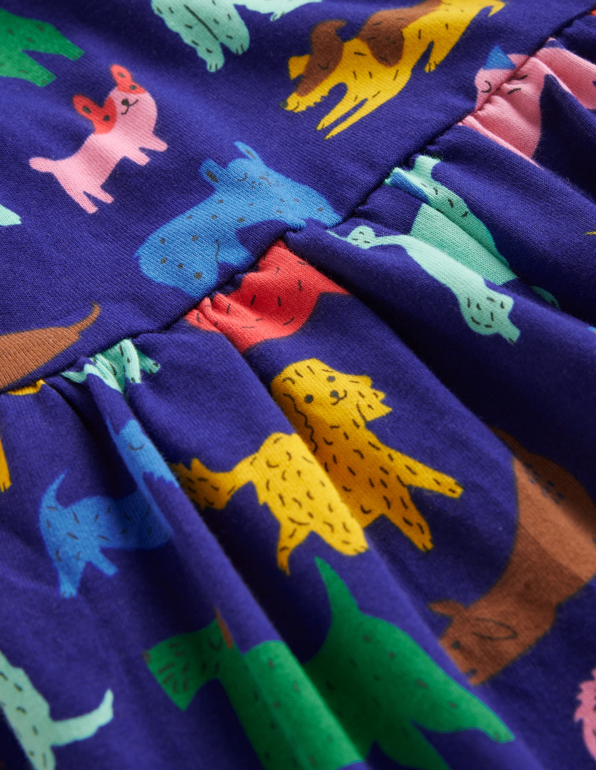 Long Sleeve Fun Jersey Dress-Starboard Playful Pups - Image 3