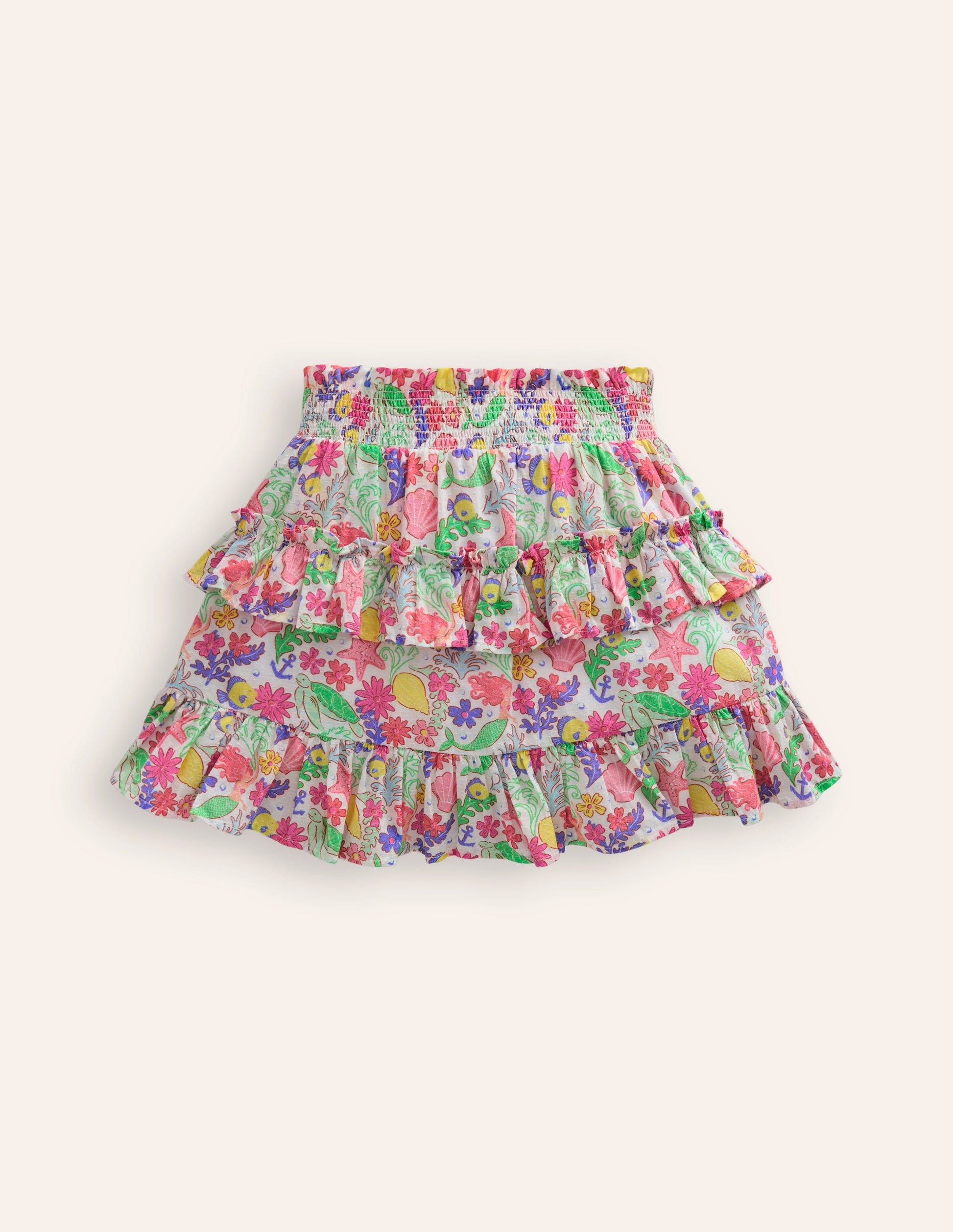 Tiered Printed Skort-Multi Mermaid Ditsy-2
