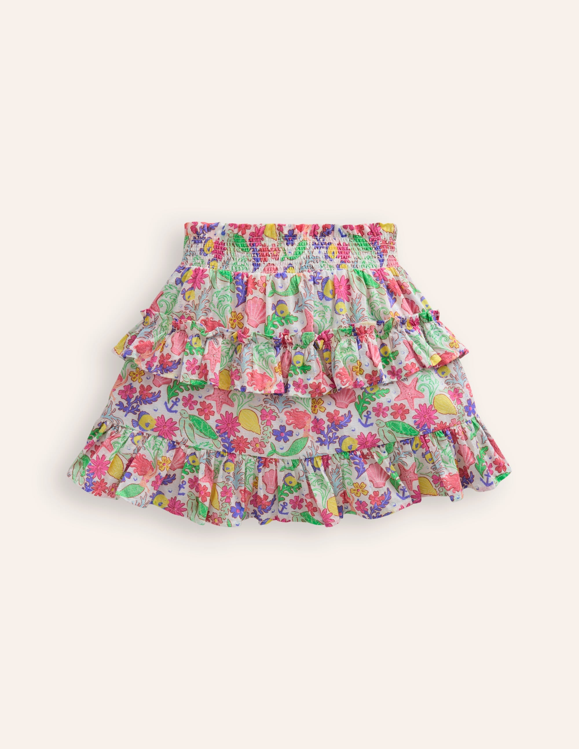 Tiered Printed Skort-Multi Mermaid Ditsy - Image 2