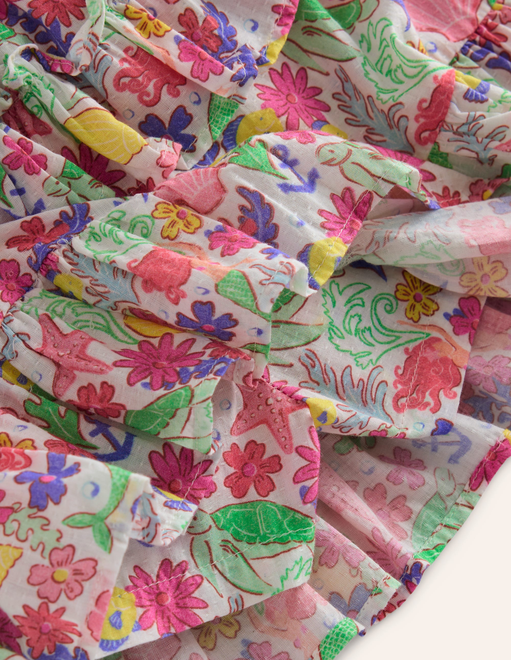Tiered Printed Skort-Multi Mermaid Ditsy - Image 3