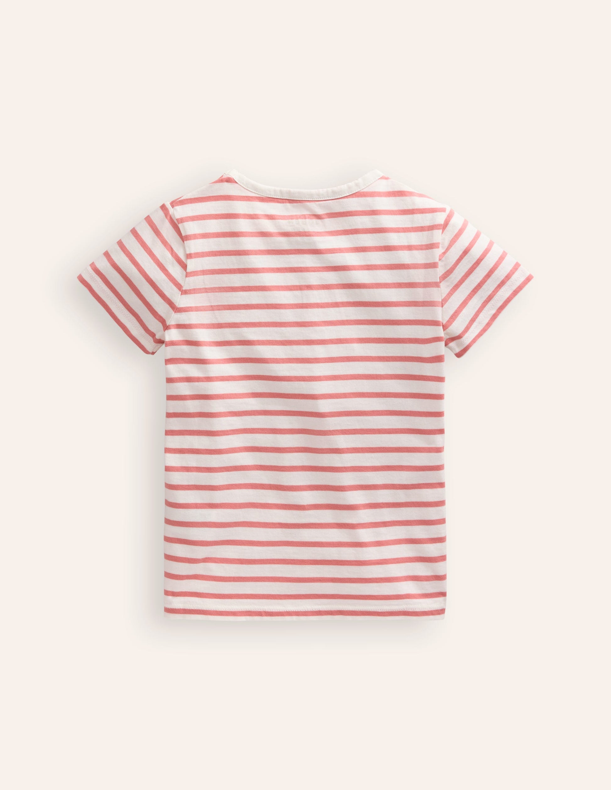 Short Sleeve Appliqué T-shirt-Ivory/ Pink MerCat-2