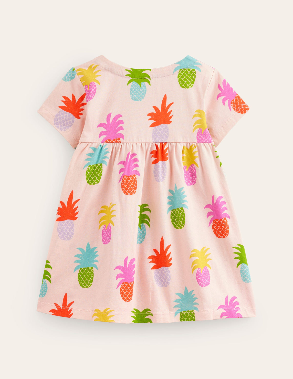 Short Sleeve Printed Tunic-Blooming Pink Pineapples-2