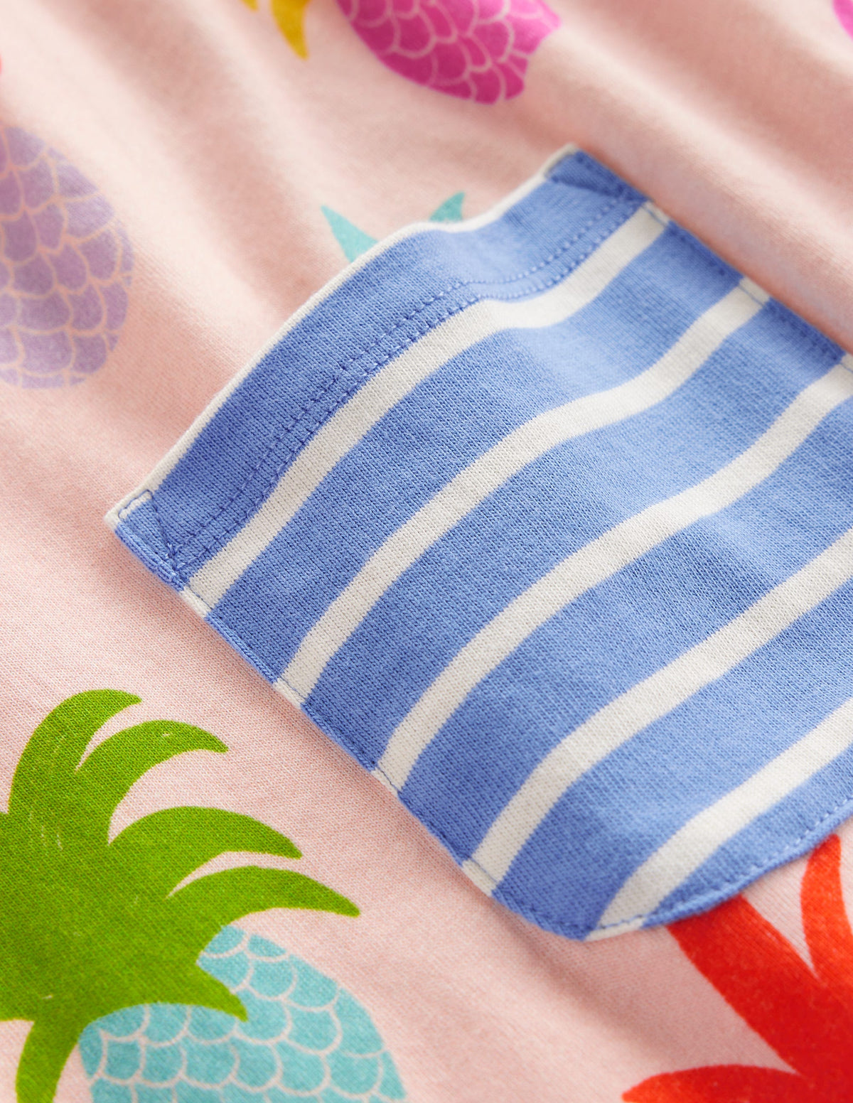 Short Sleeve Printed Tunic-Blooming Pink Pineapples-3