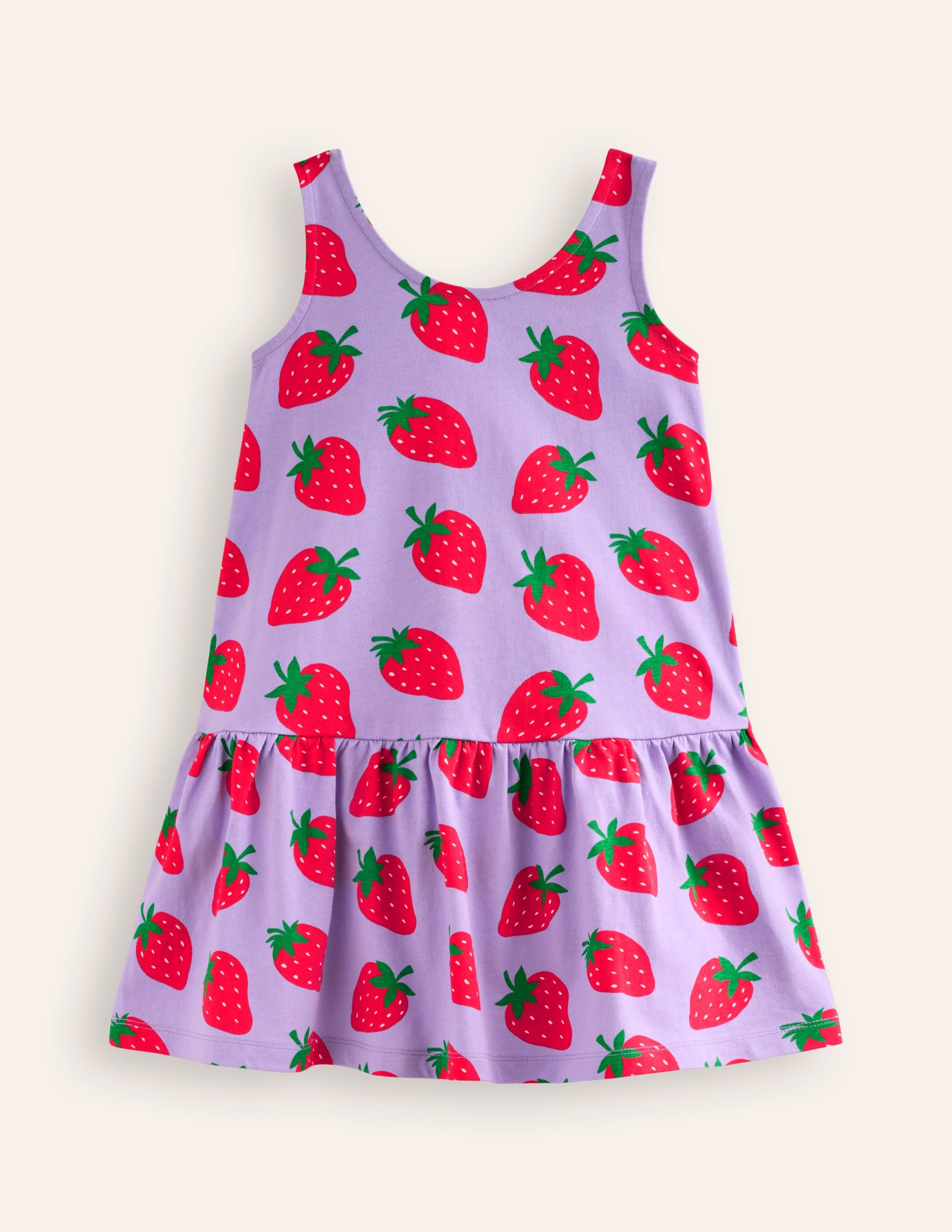 Strappy Drop Waist Dress-Parma Violet Strawberries-1
