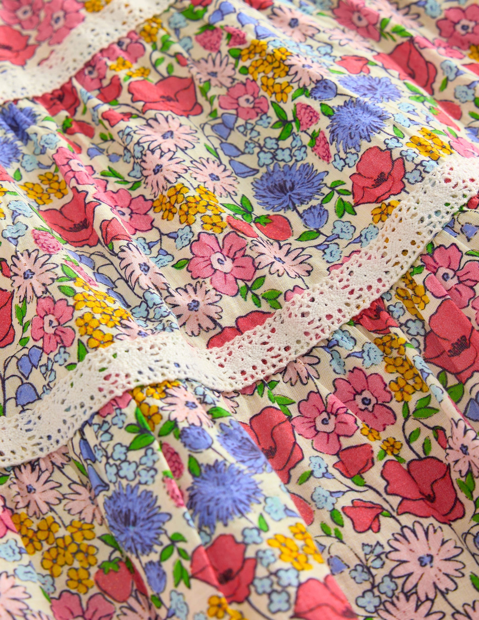 Printed Tiered Midi Skirt-Bubblegum Peony Floral-5