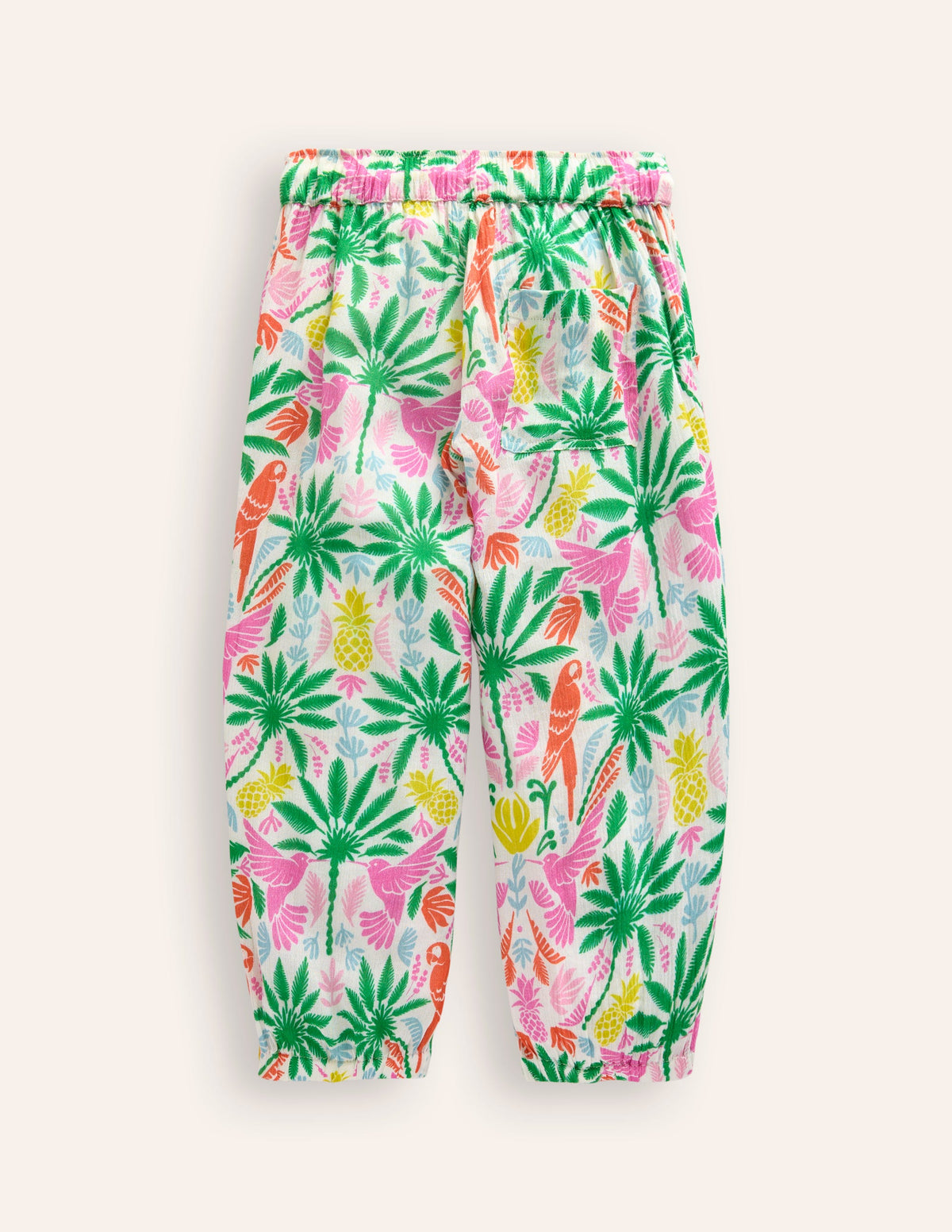 Tapered Holiday Trousers-Multi Rainbow Palm-2