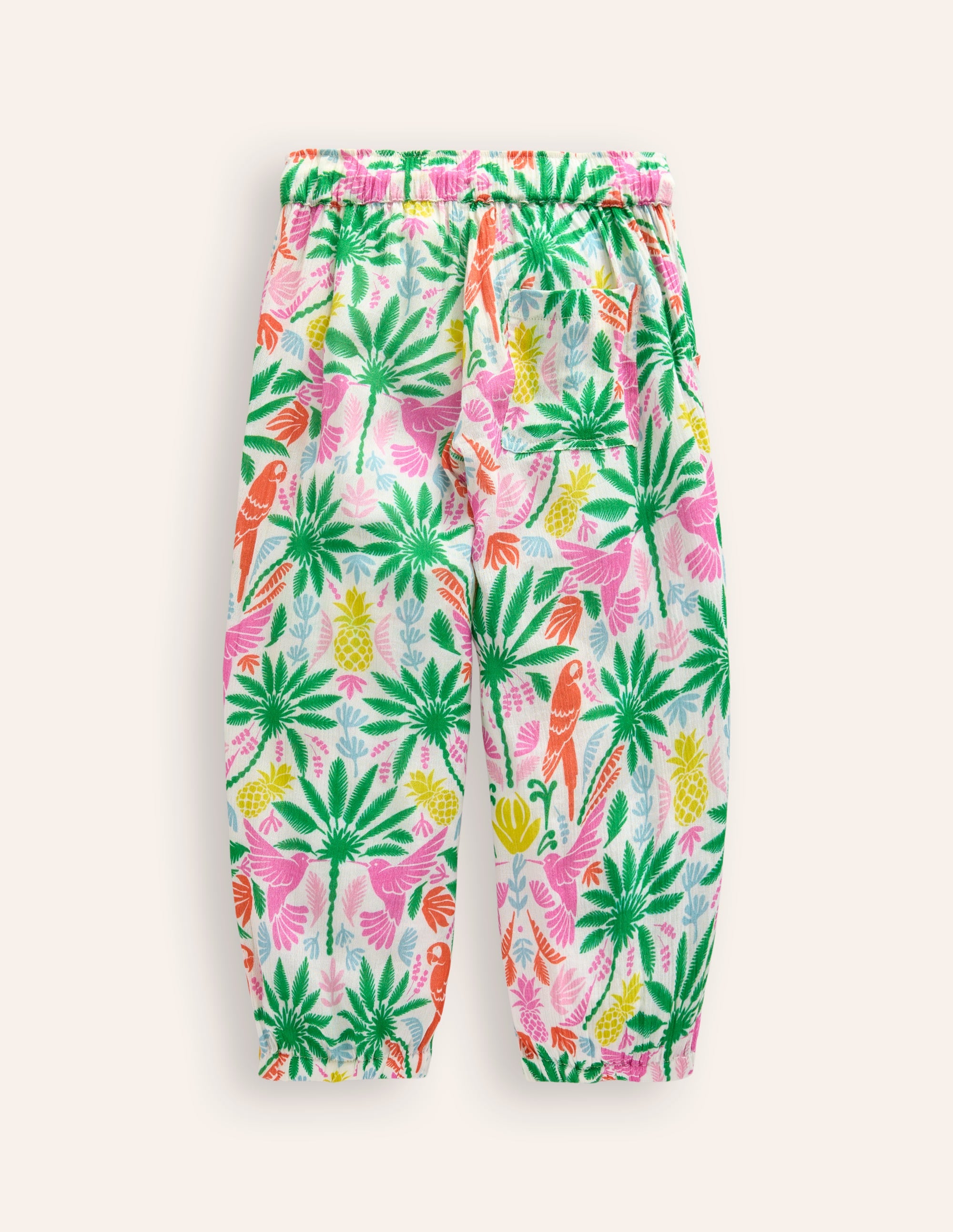 Tapered Holiday Trousers-Multi Rainbow Palm - Image 2
