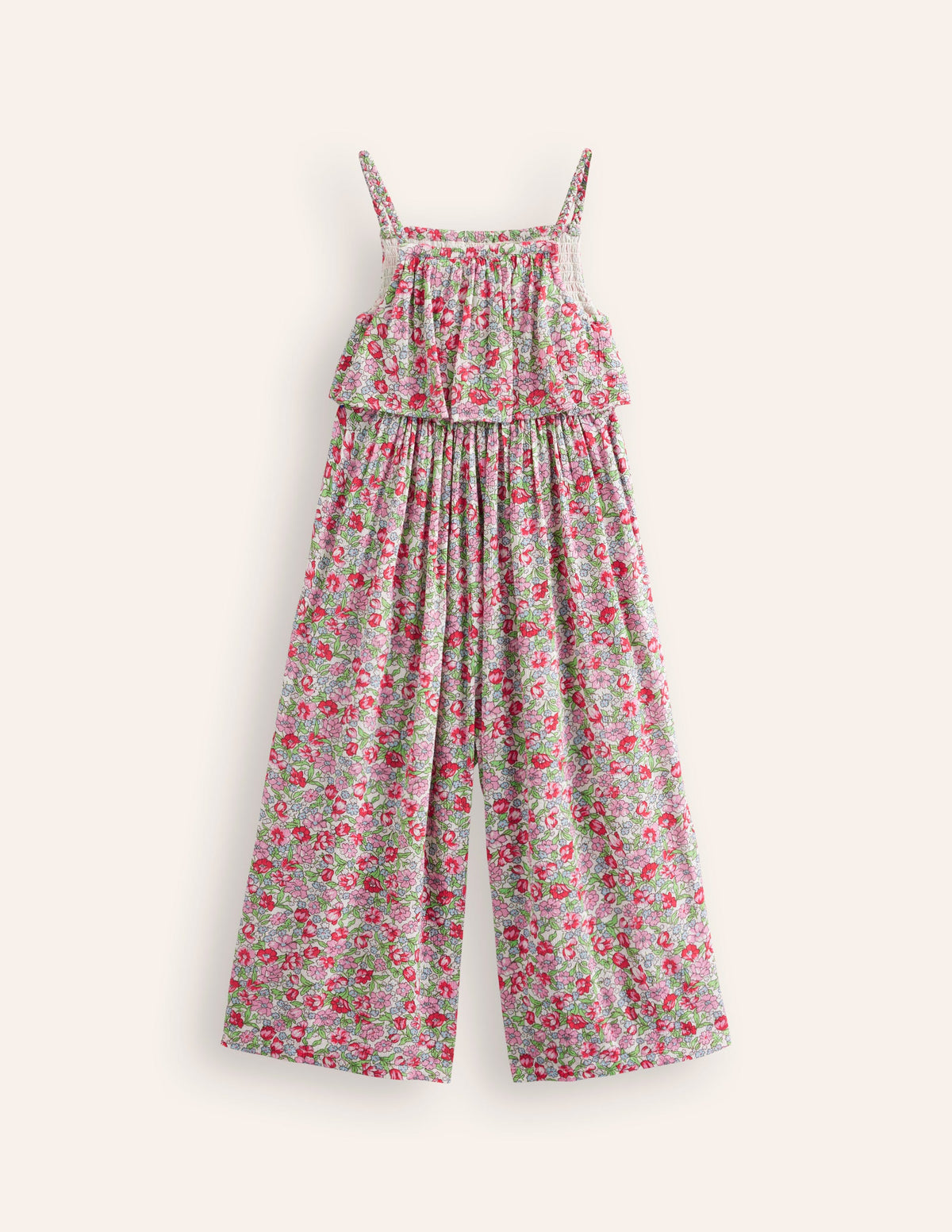 Wide Leg Jumpsuit-Bubblegum Peony Floral-2