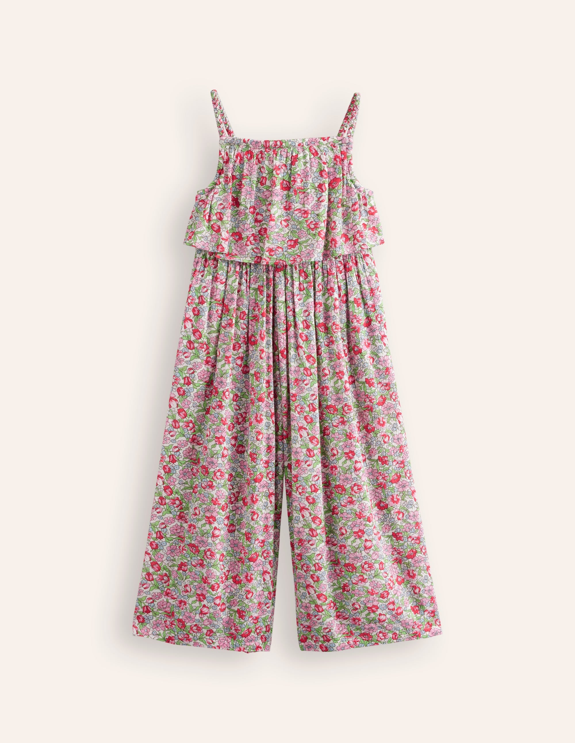 Wide Leg Jumpsuit-Bubblegum Peony Floral - Image 1