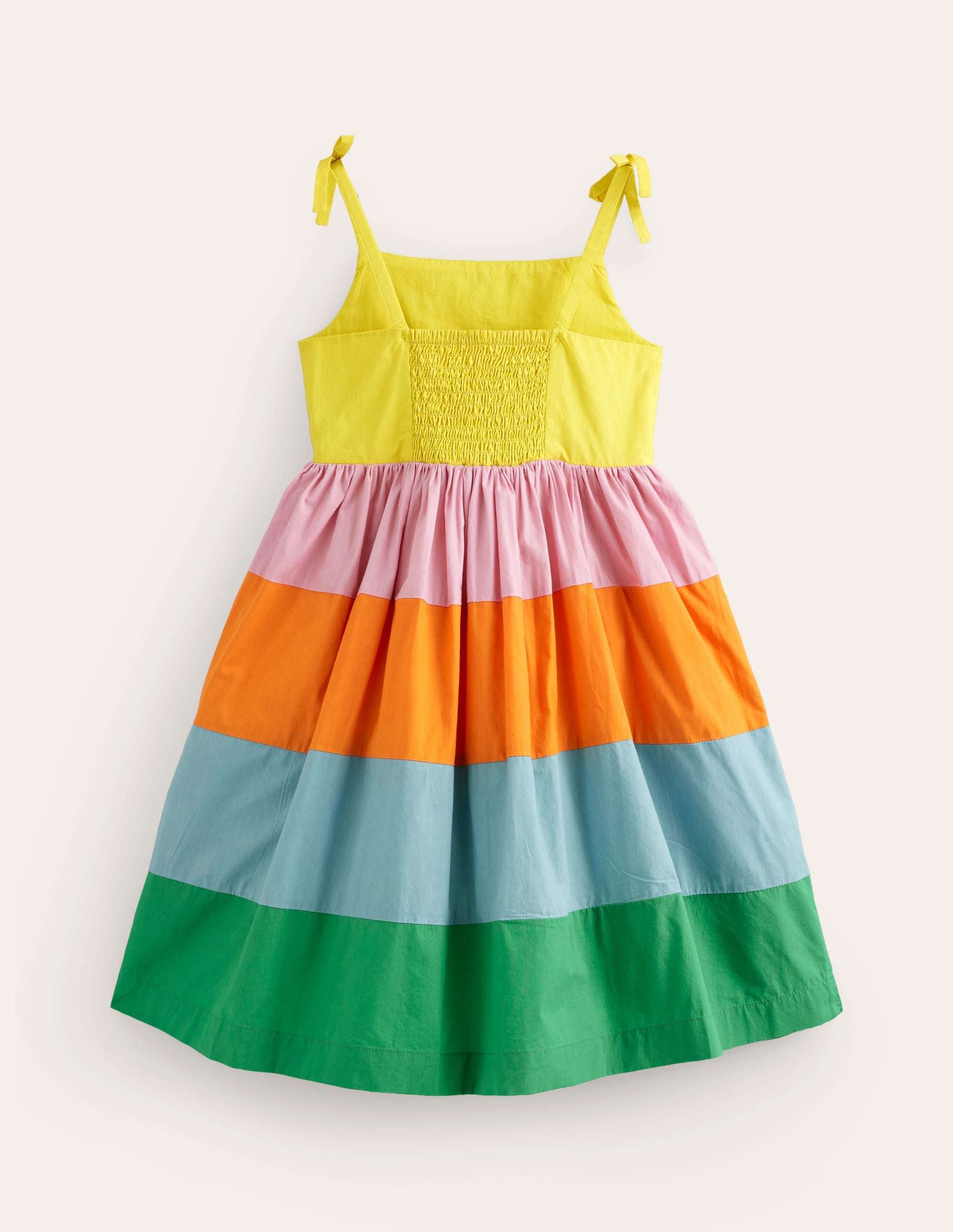 Appliqué Cotton Dress-Multi Colourblock Palms - Image 2