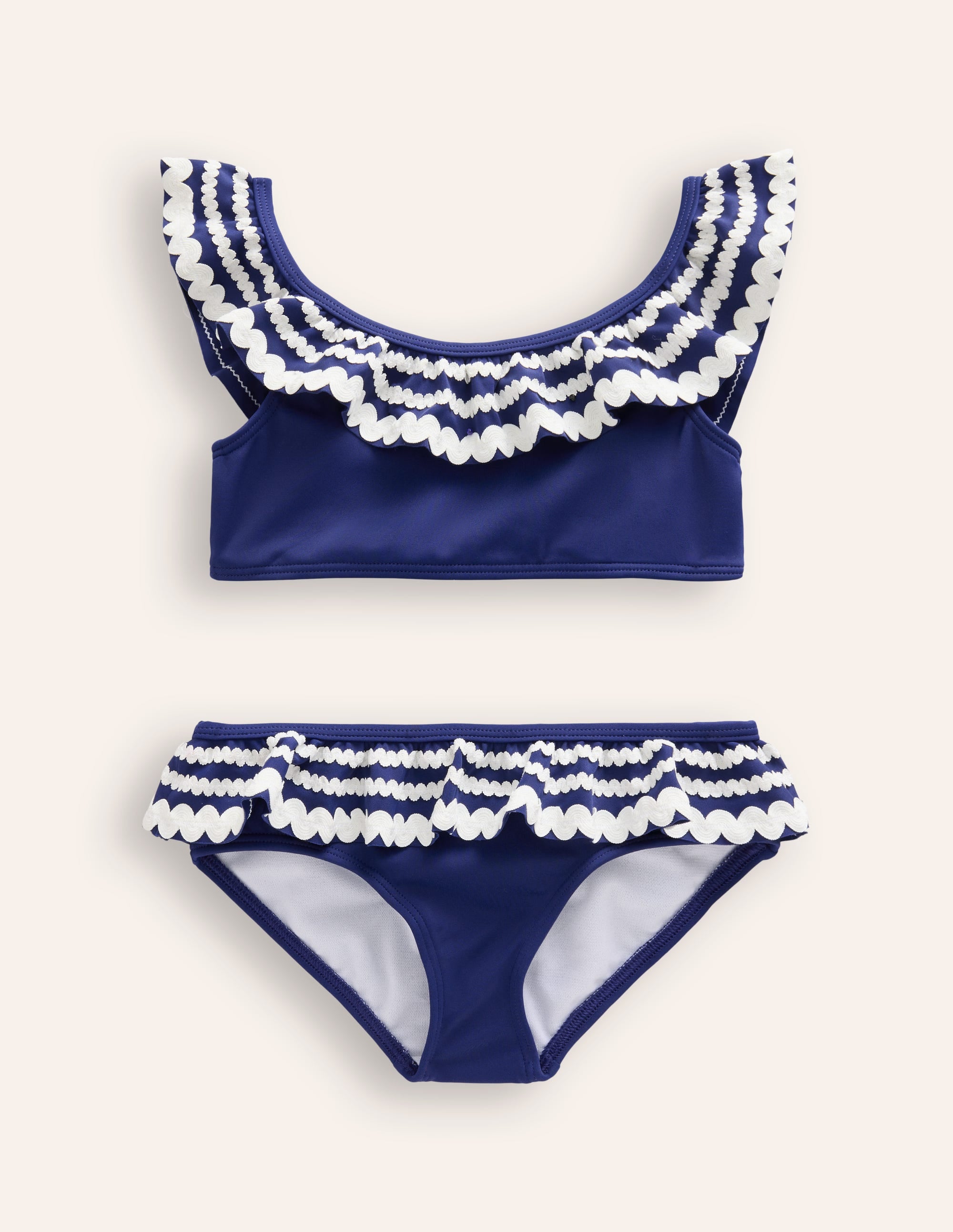 Ric Rac Frilly Bikini-Sapphire Blue - Image 1